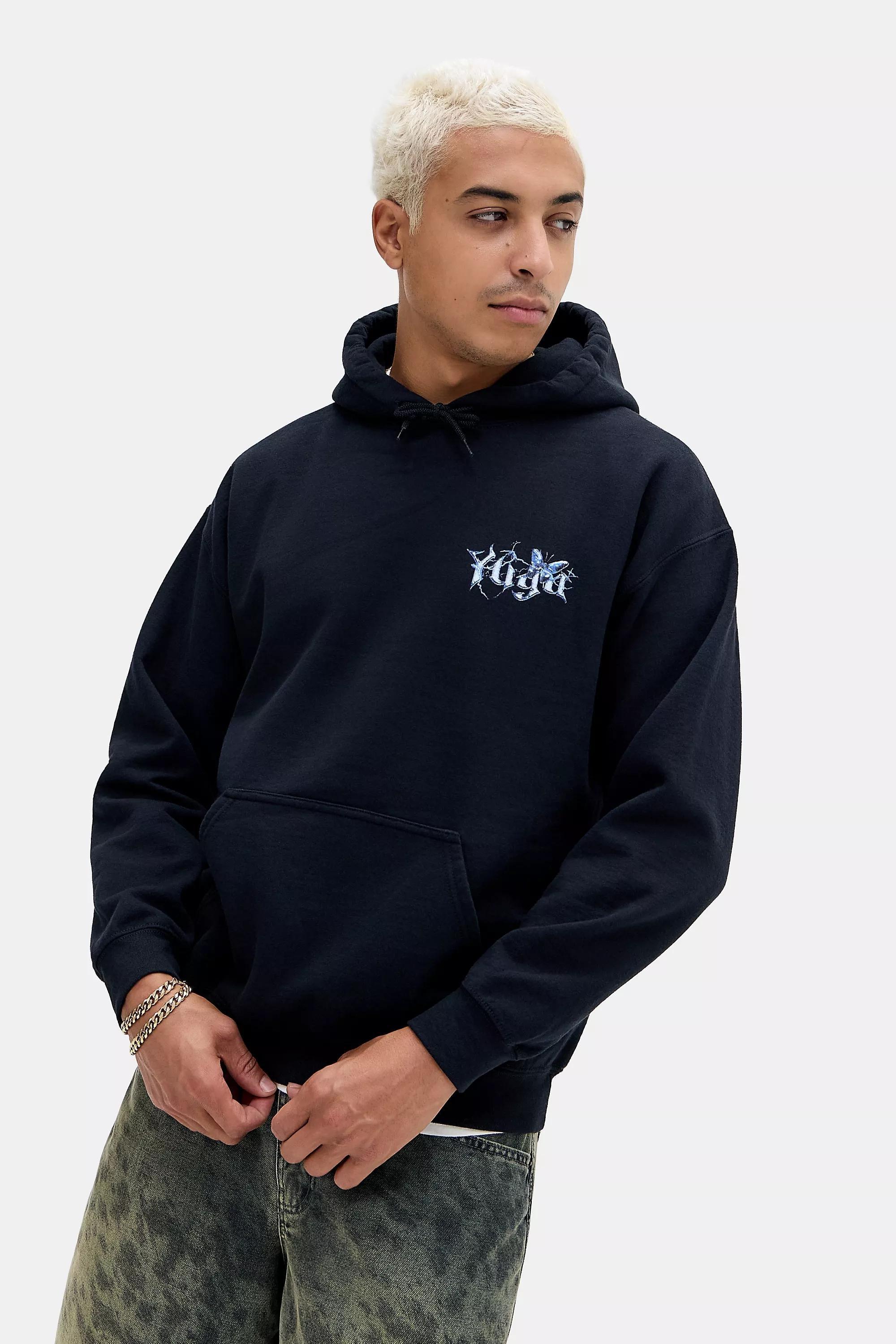 Navy Uo Gothic Chrome Butterfly Hoodie, , large image number 3