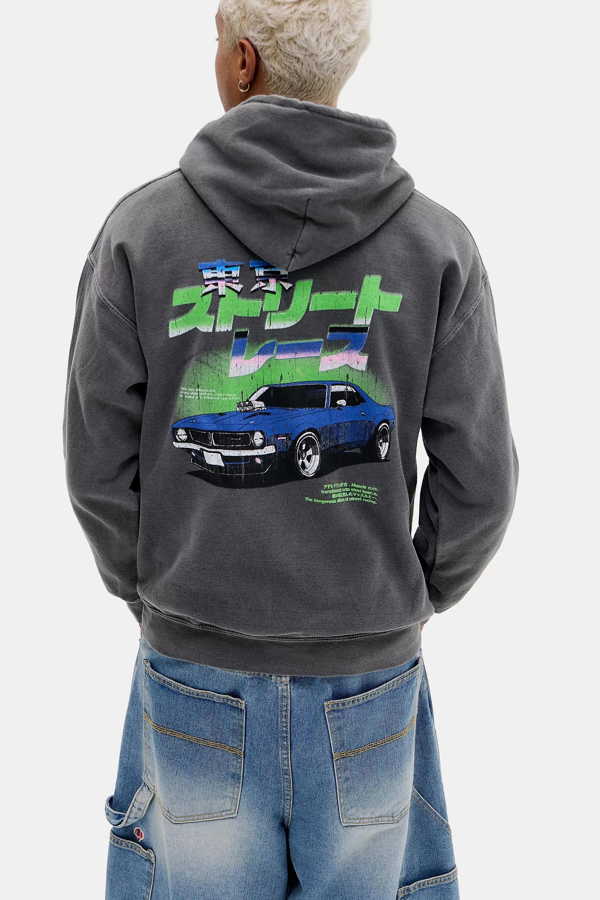 Black Neon Asiatic Car Hoodie, , medium