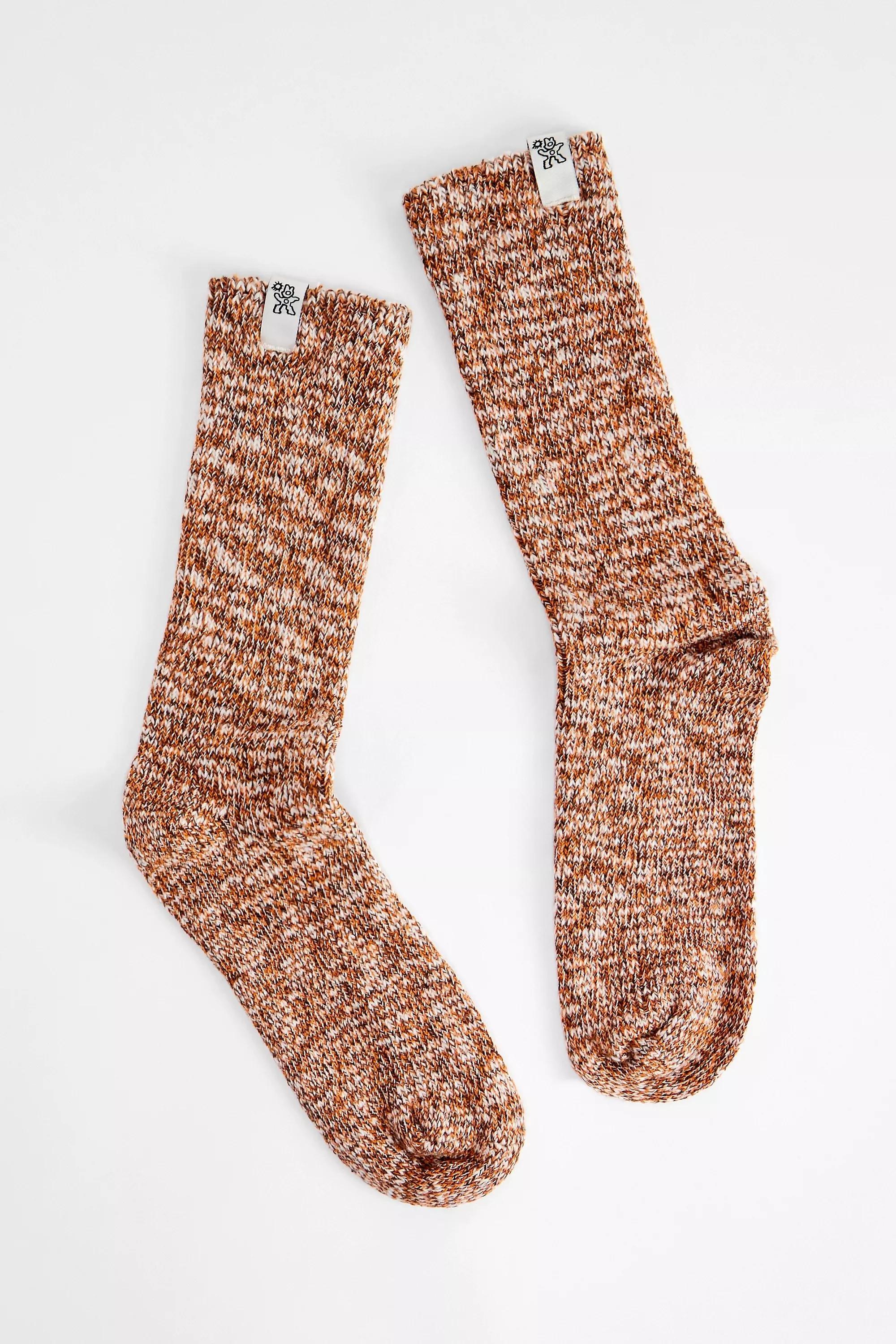 Brown Ayker Brown Slub Socks, BRN, large image number 0