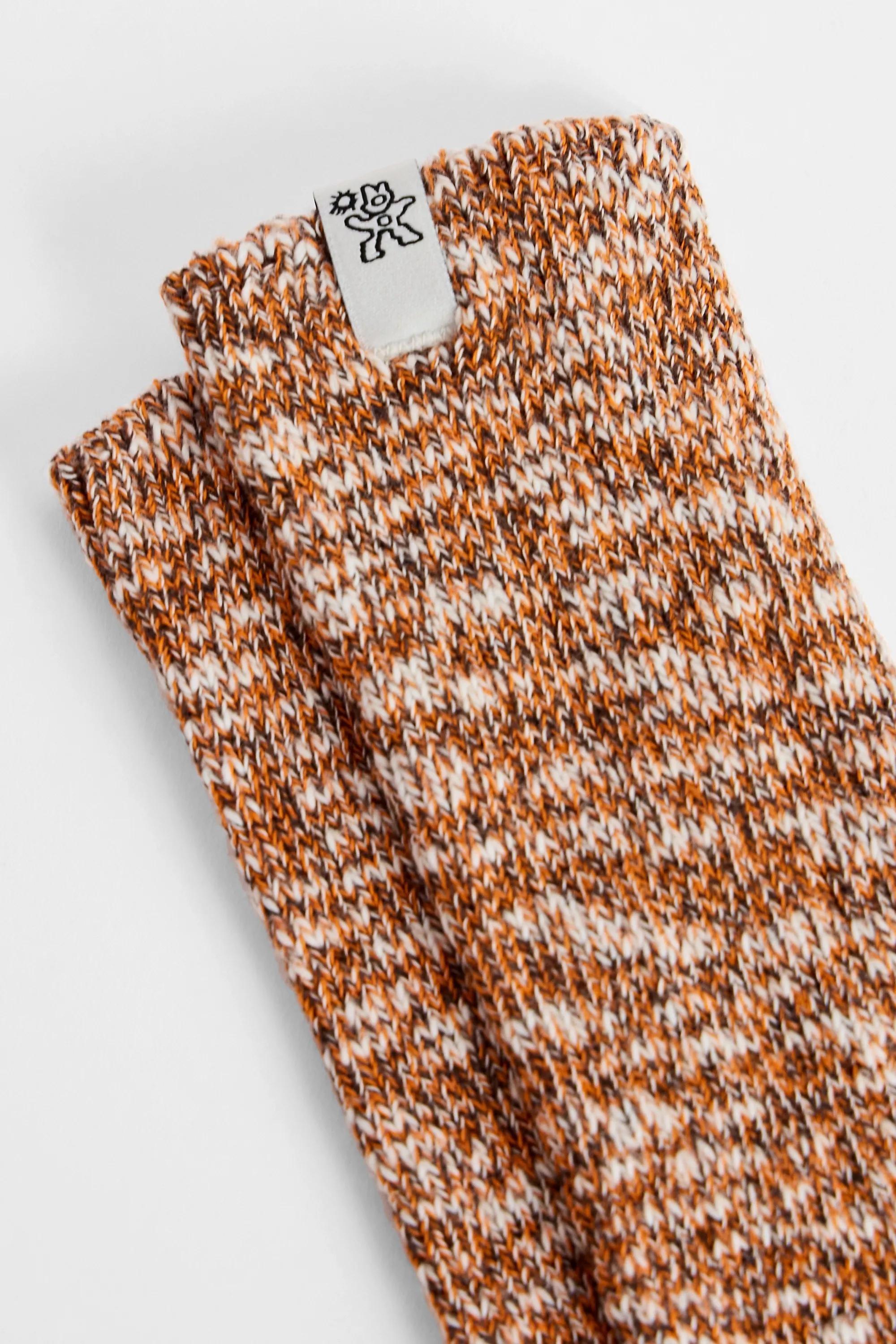 Brown Ayker Brown Slub Socks, BRN, medium