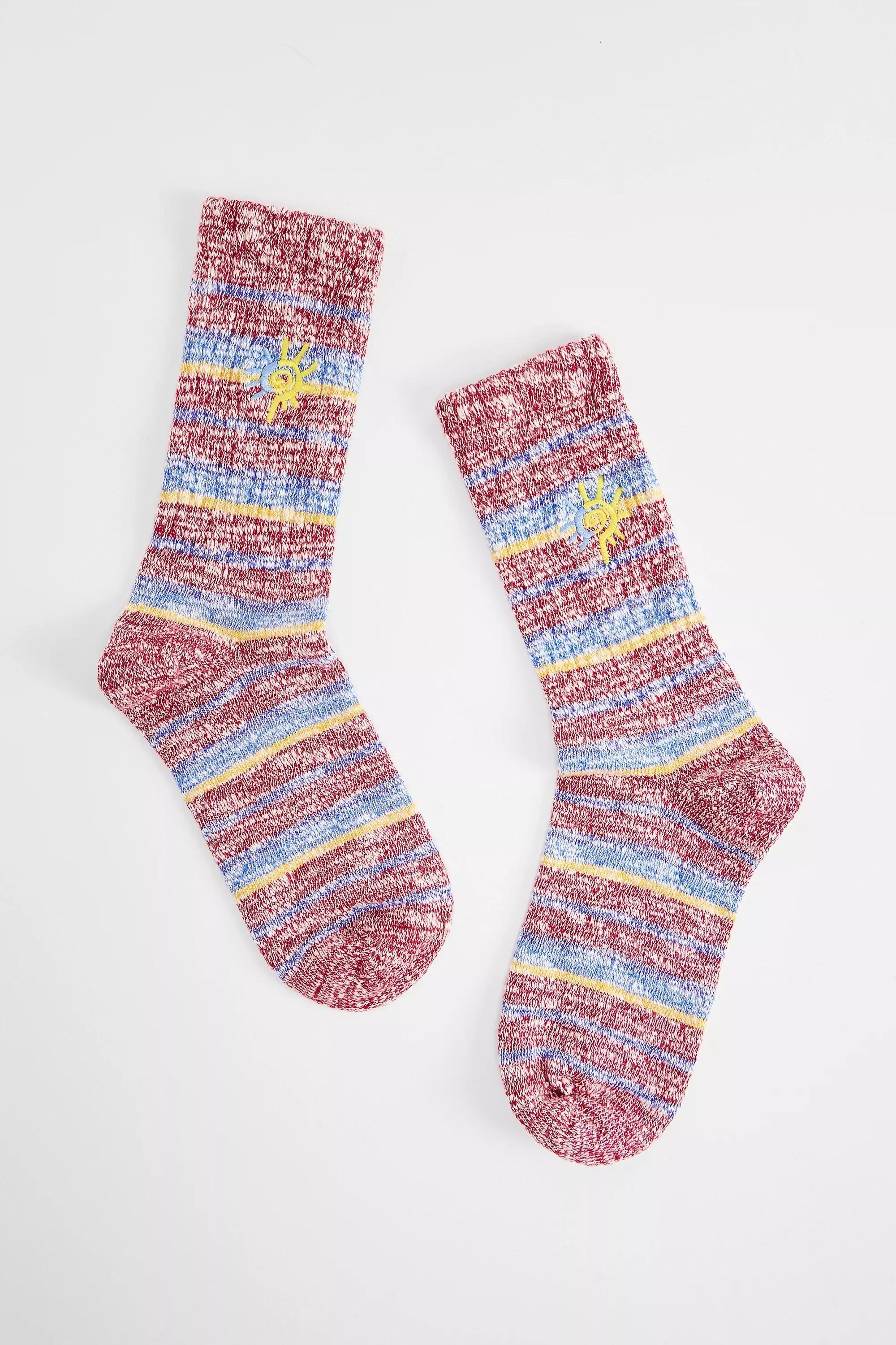 Red Uo Holly Twist Socks, RED, large image number 0