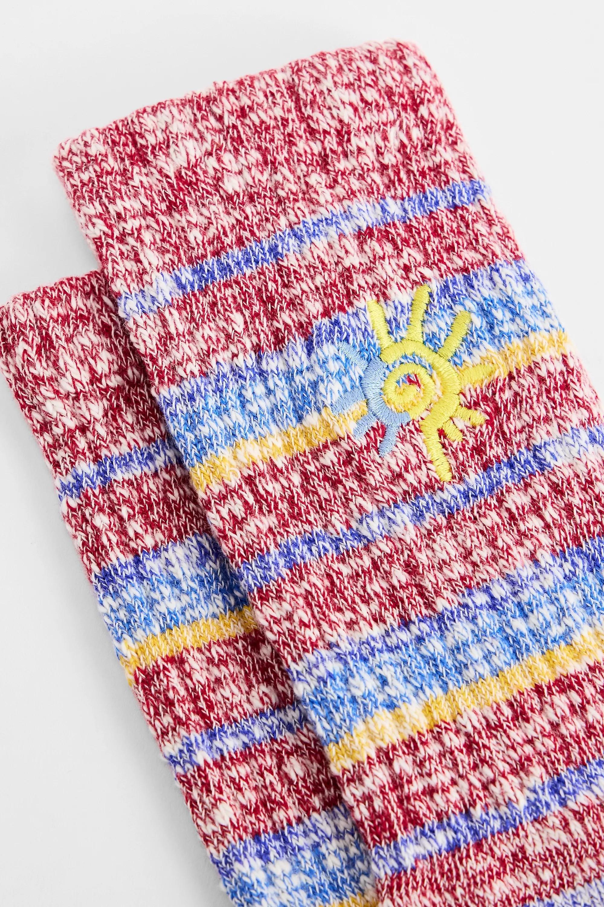 Red Uo Holly Twist Socks, RED, large image number 1