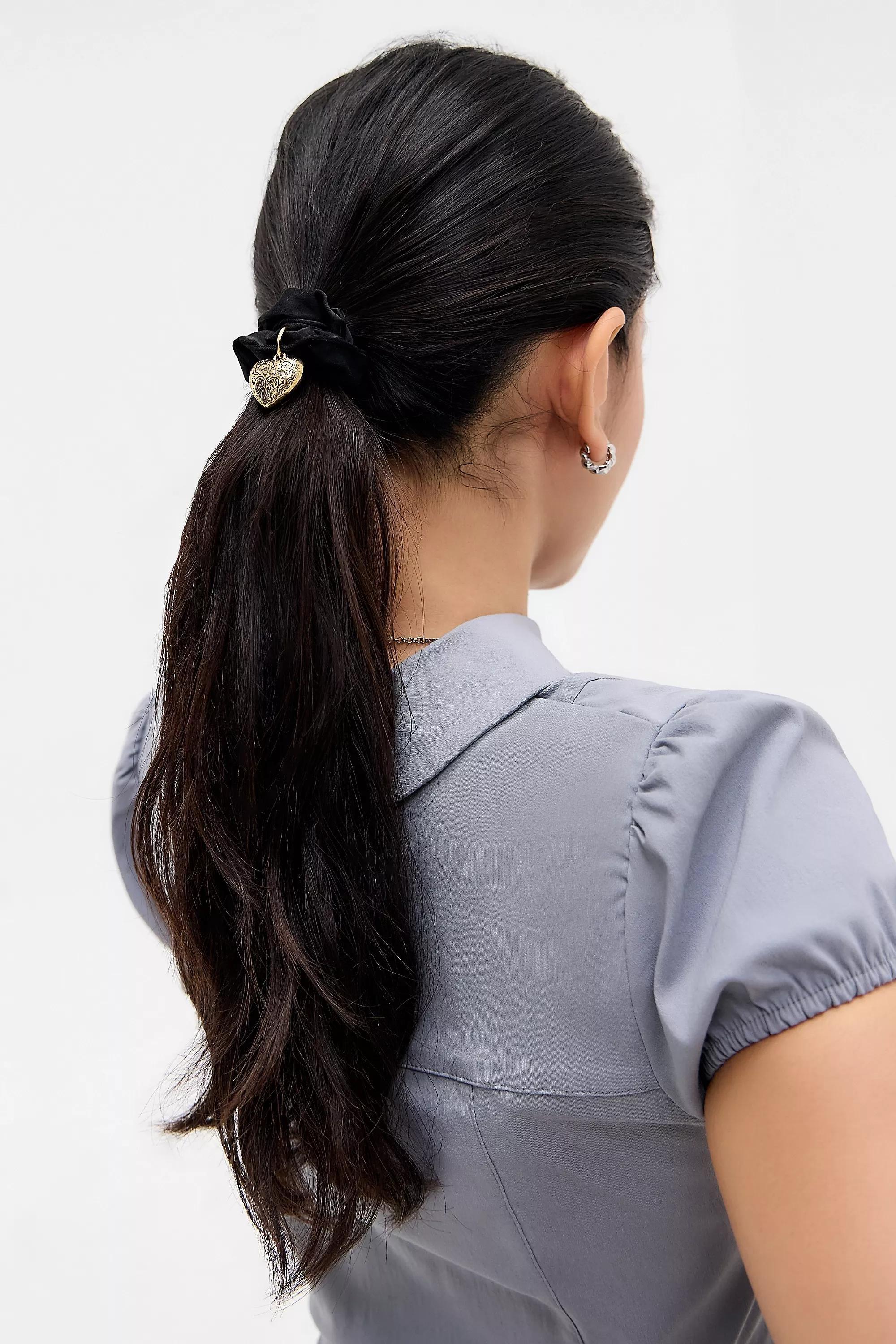 Multicolour Mini Charm Scrunchie, Set Of 2, B&W, large image number 2