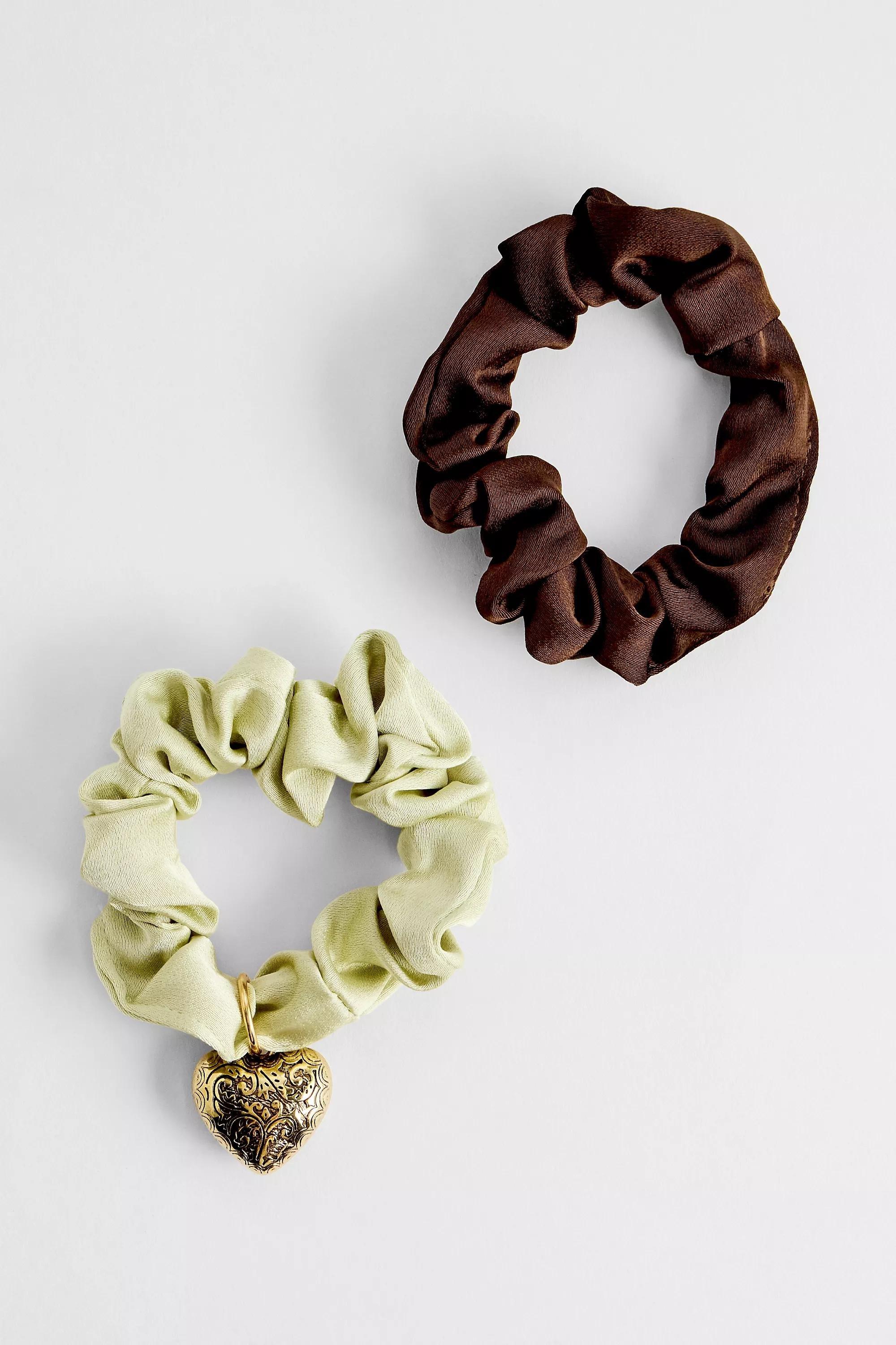 Multicolour Mini Charm Scrunchie 2-Pack, CHOC, large image number 0