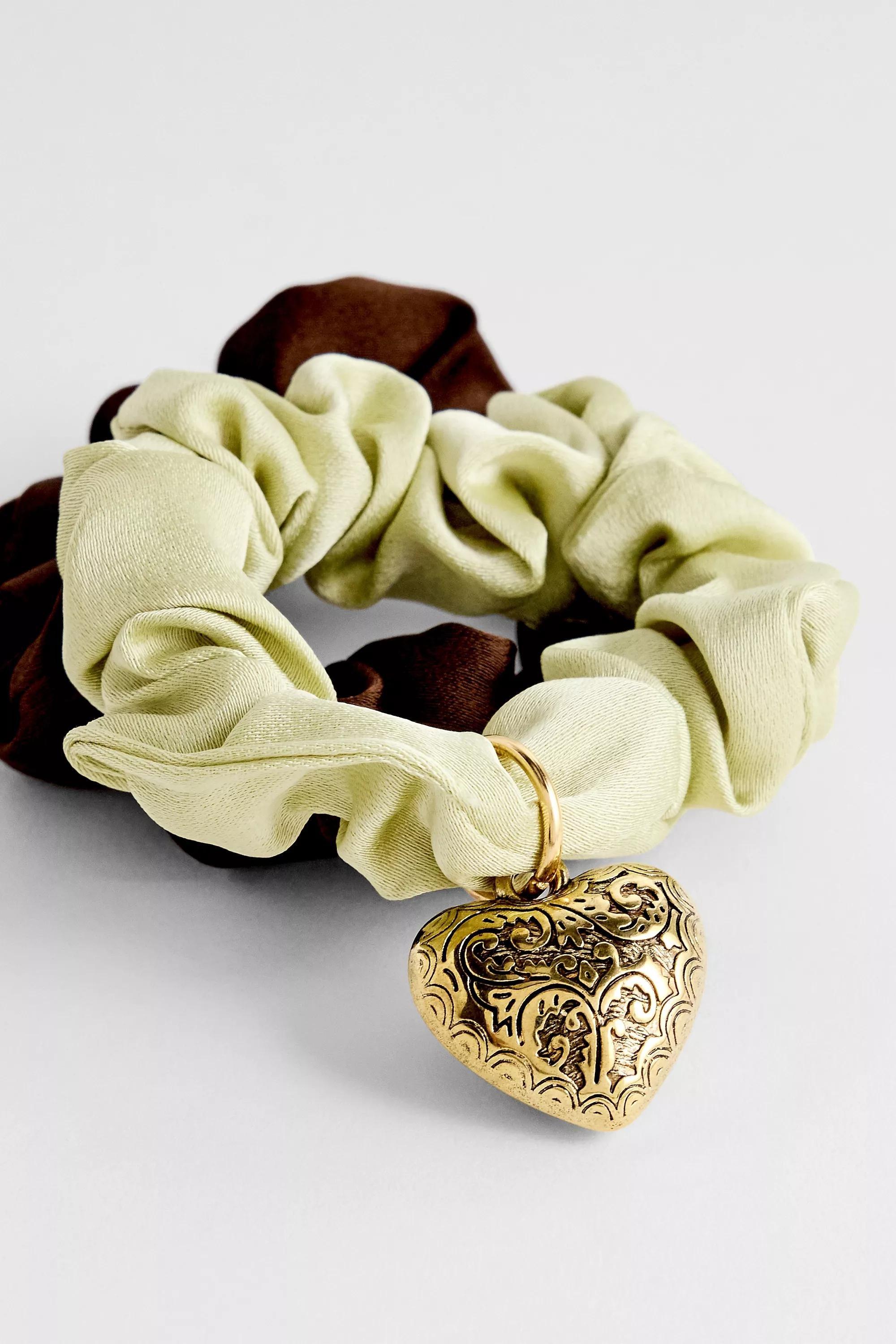 Multicolour Mini Charm Scrunchie 2-Pack, CHOC, large image number 1
