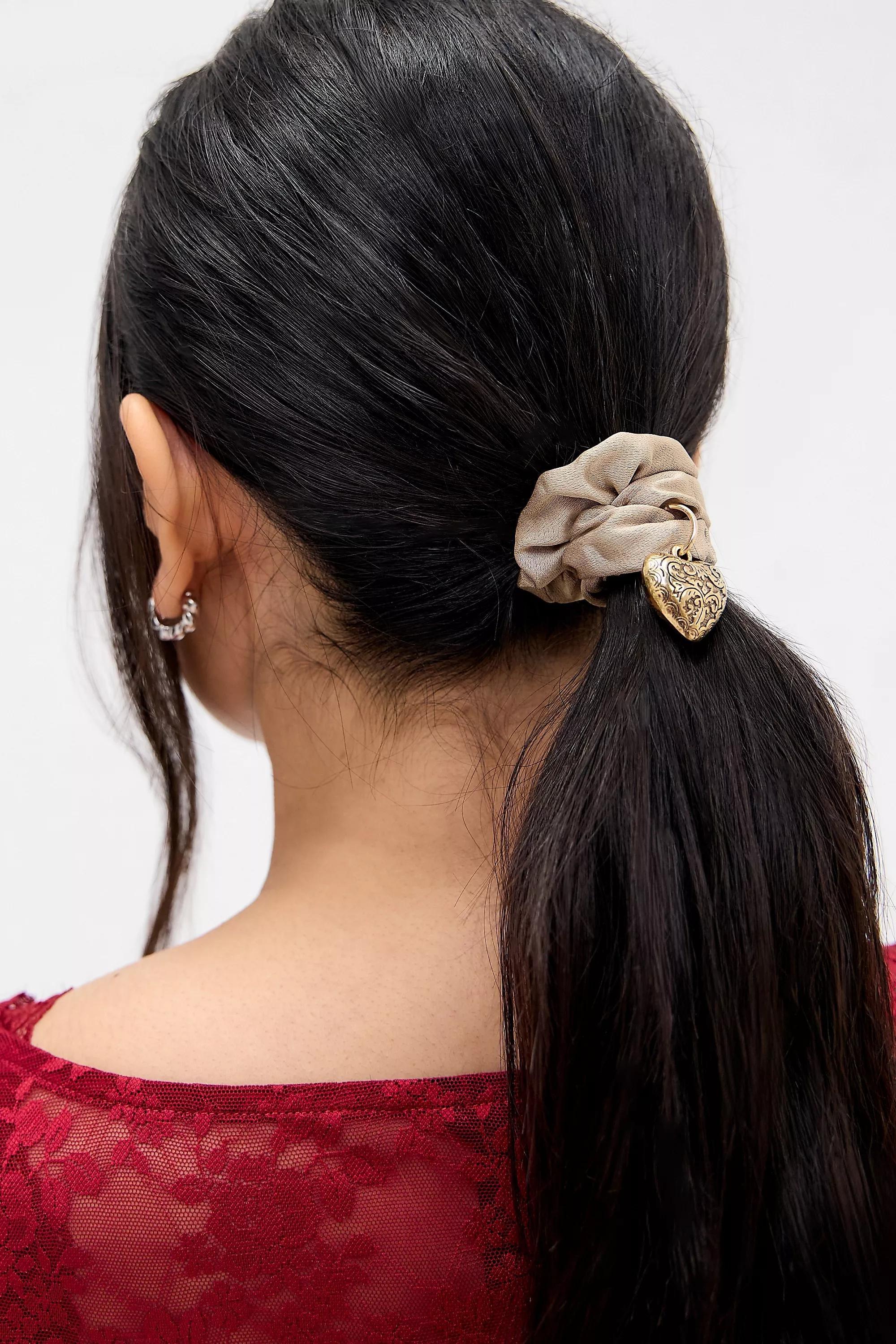 Multicolour Mini Charm Scrunchie, Set Of 2, PURP, large image number 2