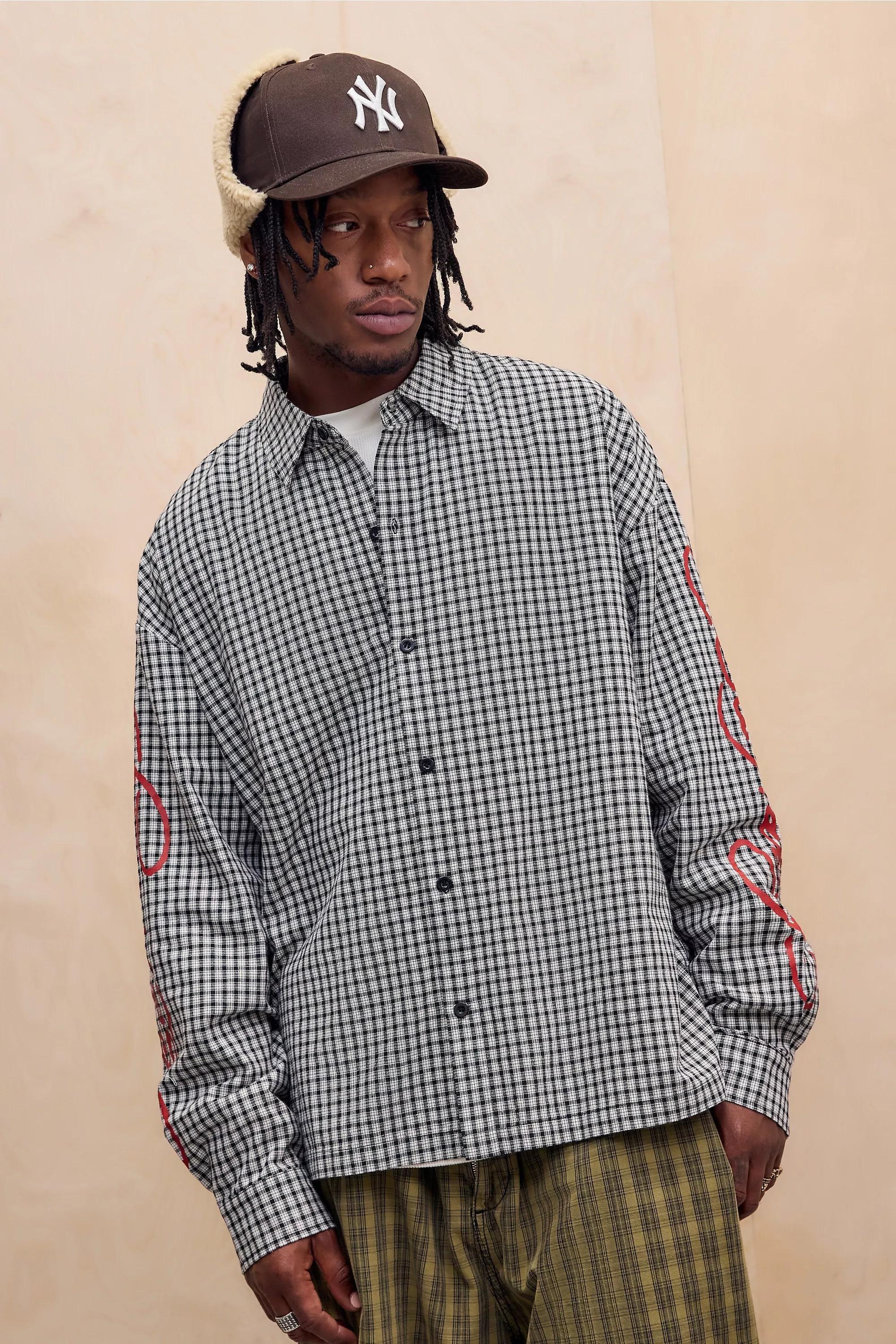 Multicolour Ed Hardy Uo Exclusive Checked Sword Dragon Shirt, ASSORT, medium