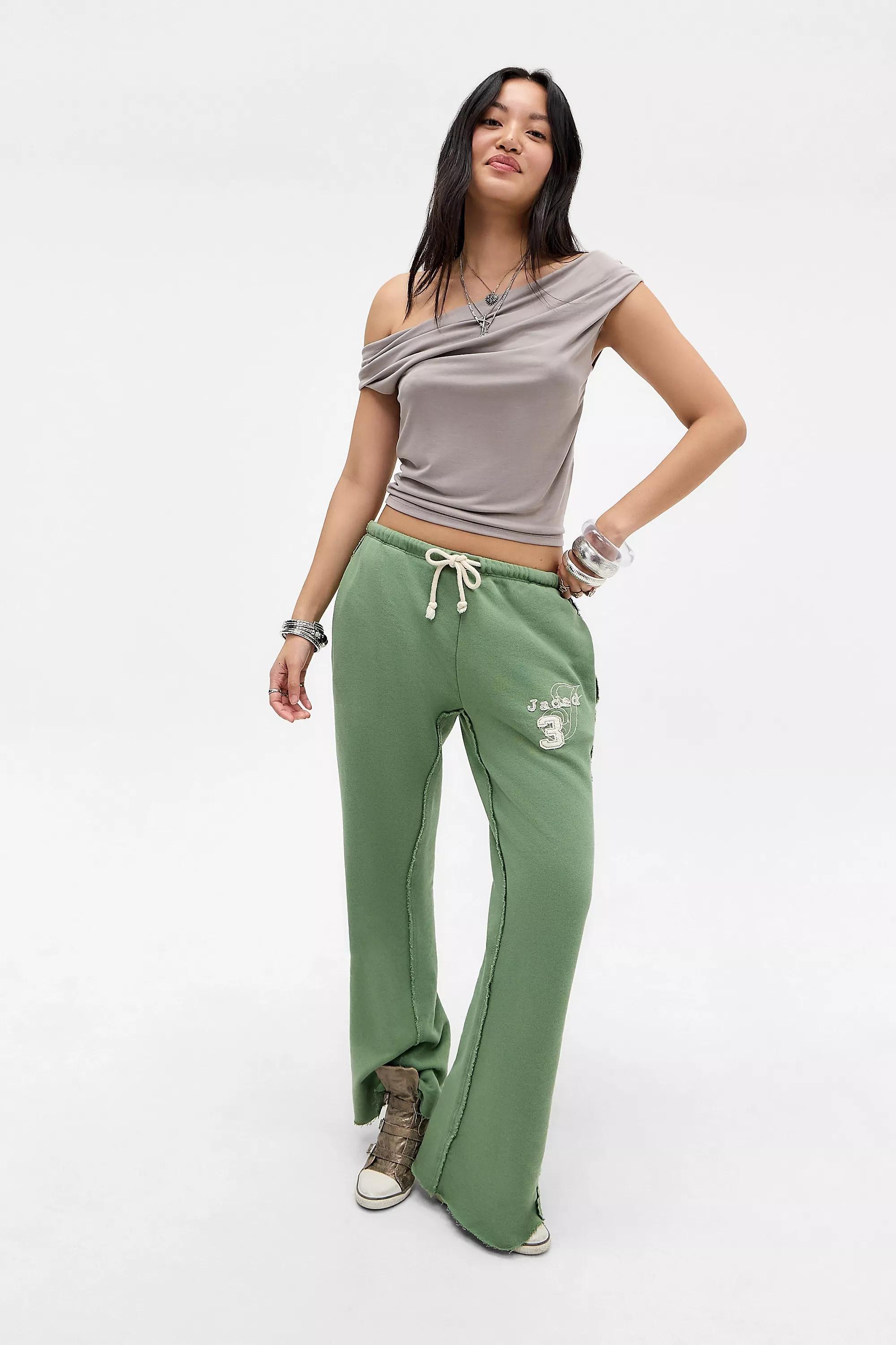Green Jaded London Loose Bootcut Joggers, GRN, large image number 1