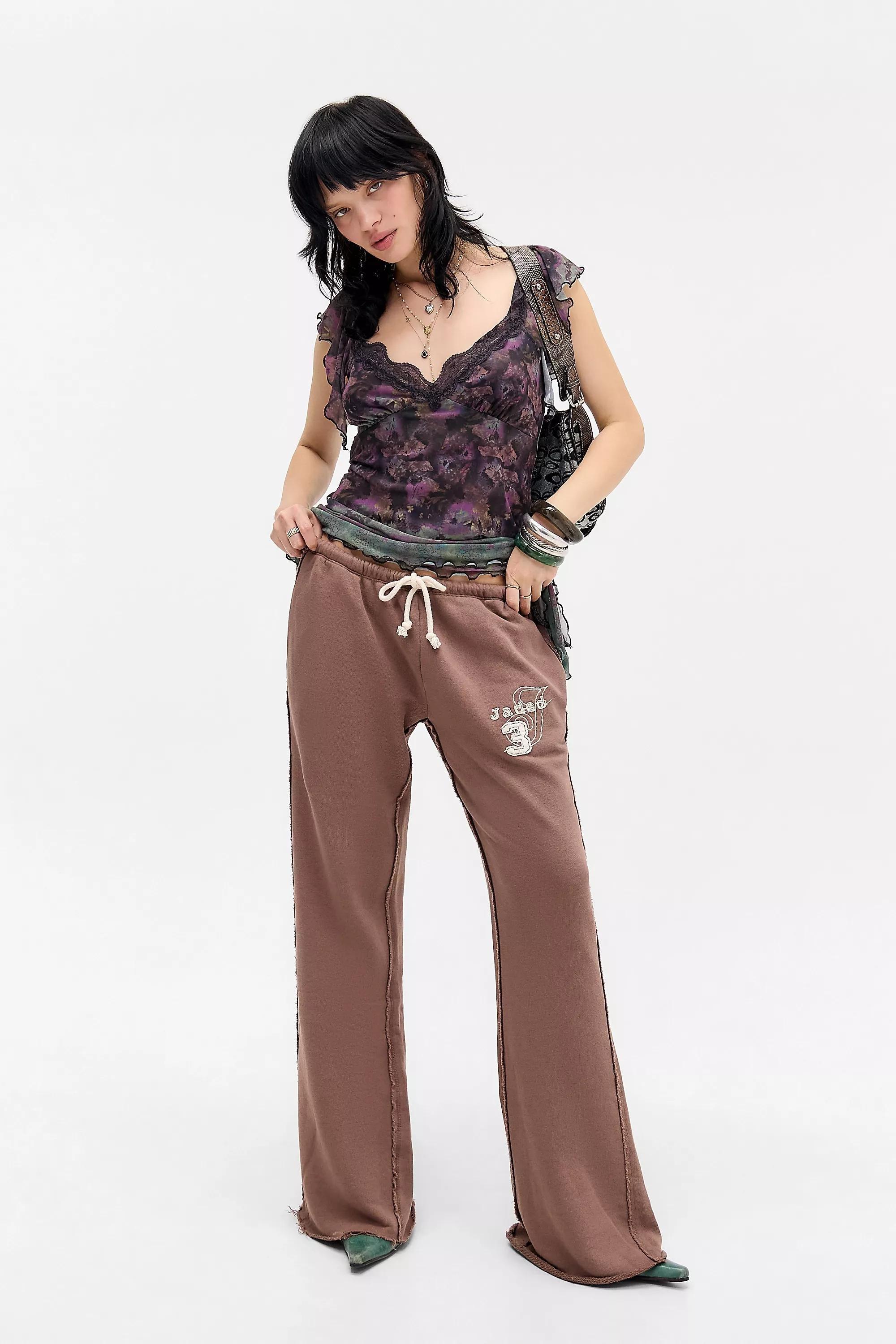 Brown Jaded London Uo Loose Bootcut Joggers, BRN, large image number 1