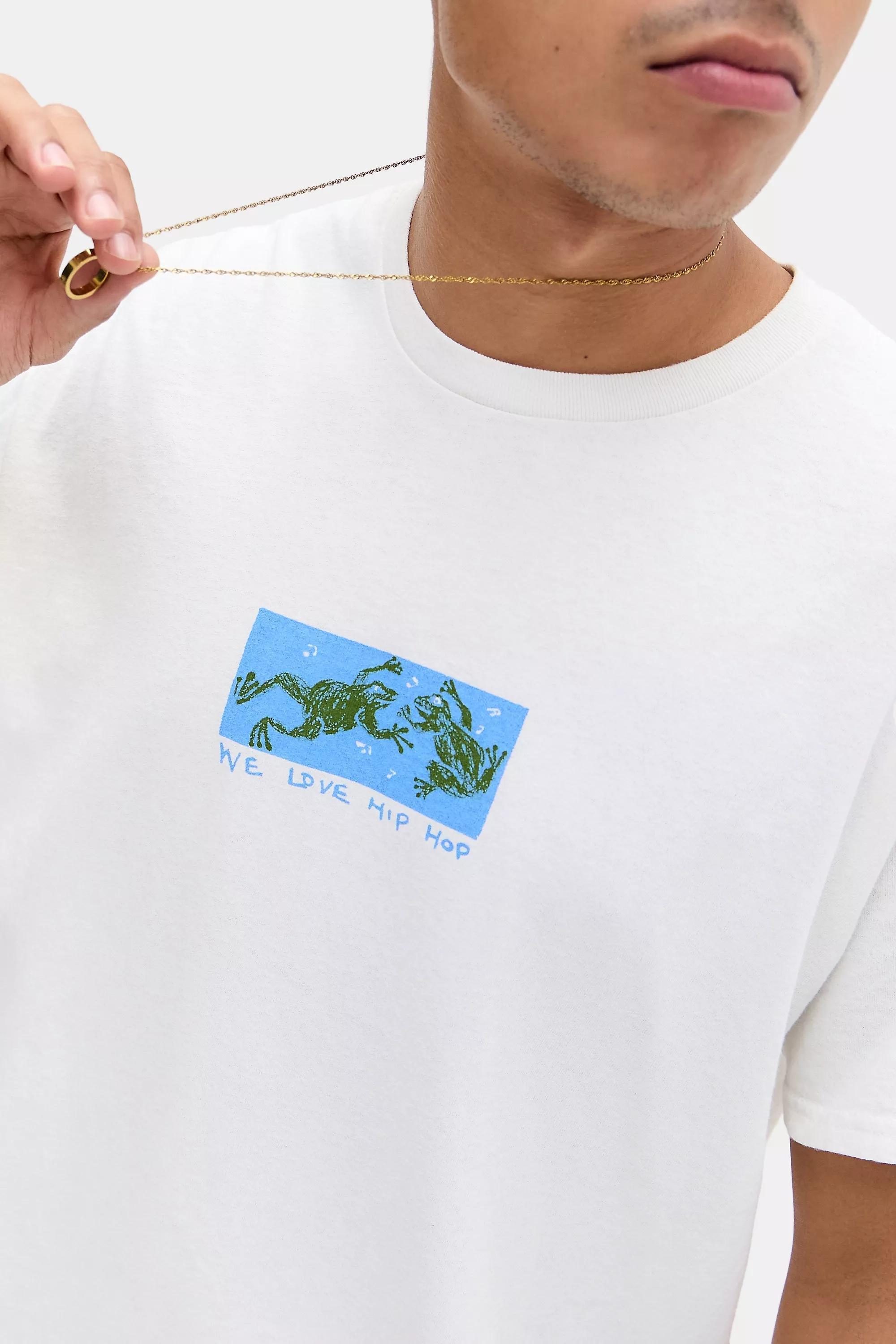 White Uo Frog Hip Hop T-Shirt, , large image number 1