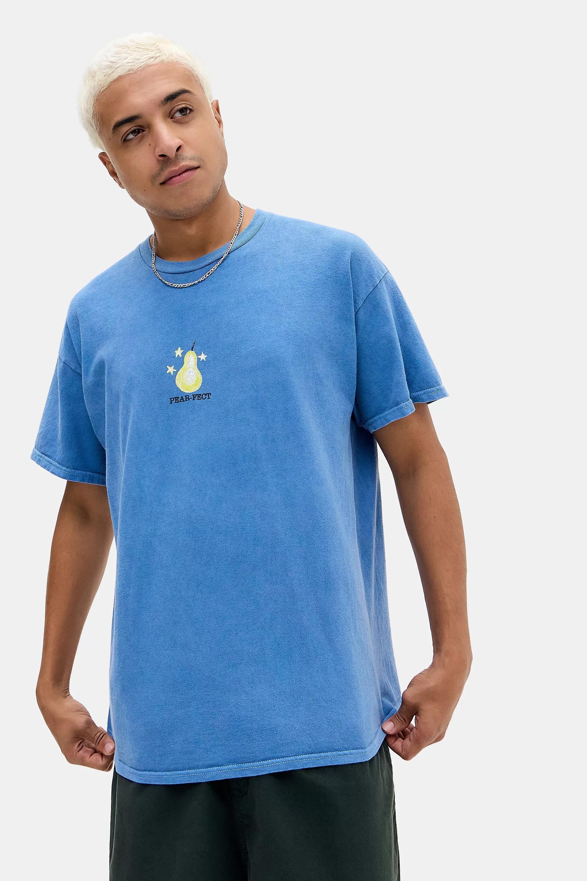 Blue Uo Pear-Fect Motif T-Shirt, BLUE, large image number 0