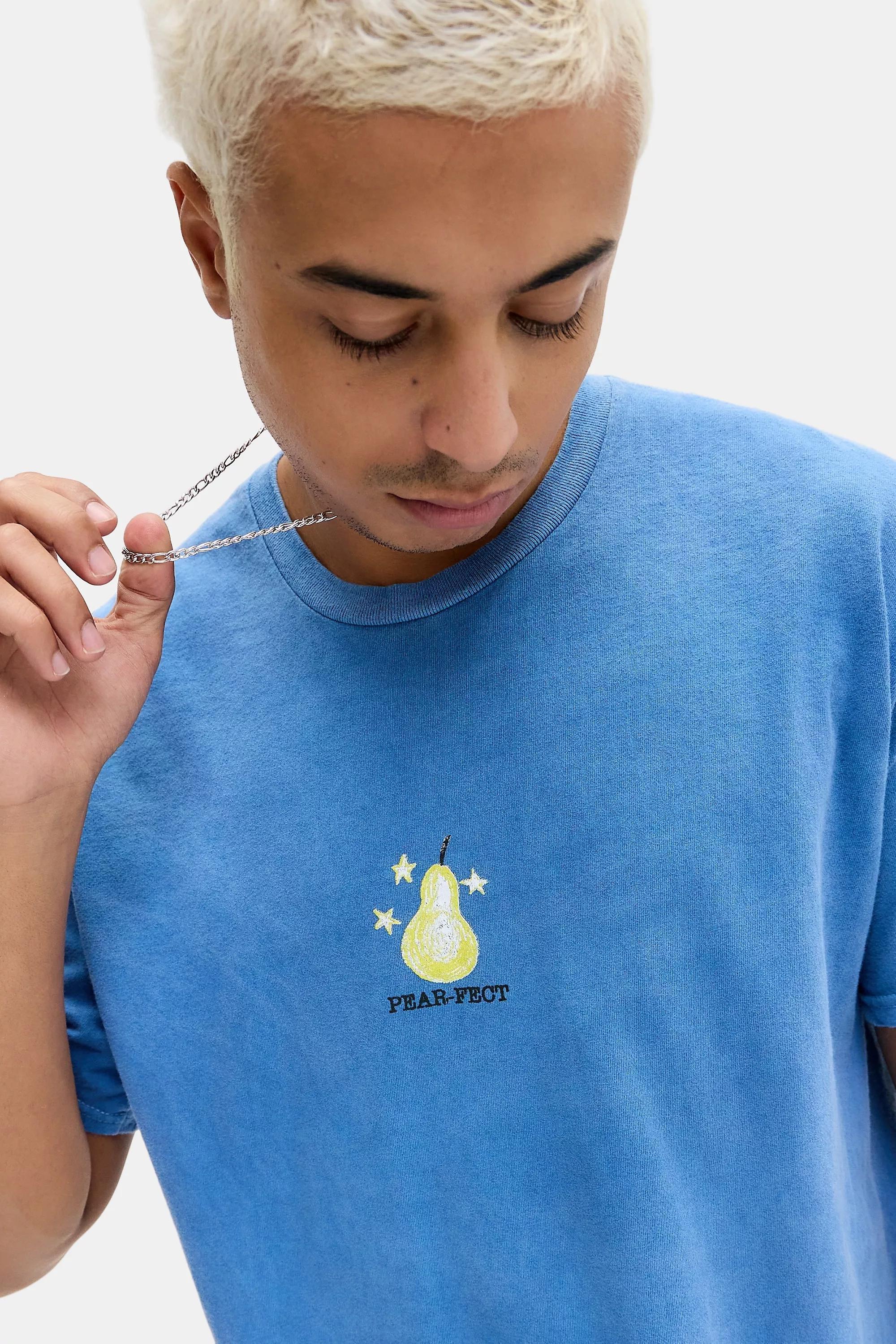 Blue Uo Pear-Fect Motif T-Shirt, BLUE, large image number 1