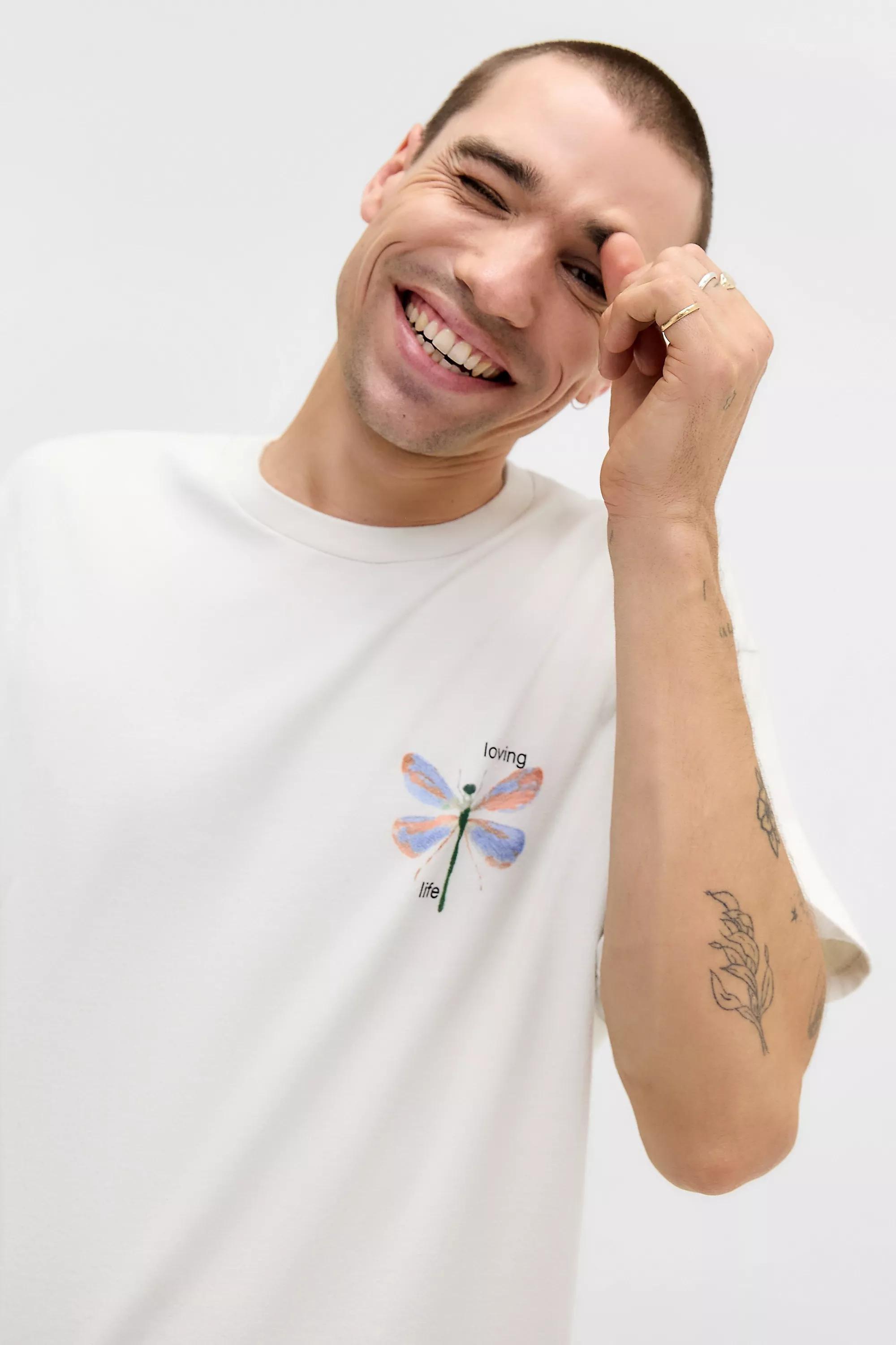 Cream Uo Printed T-Shirt, CREME, large image number 1