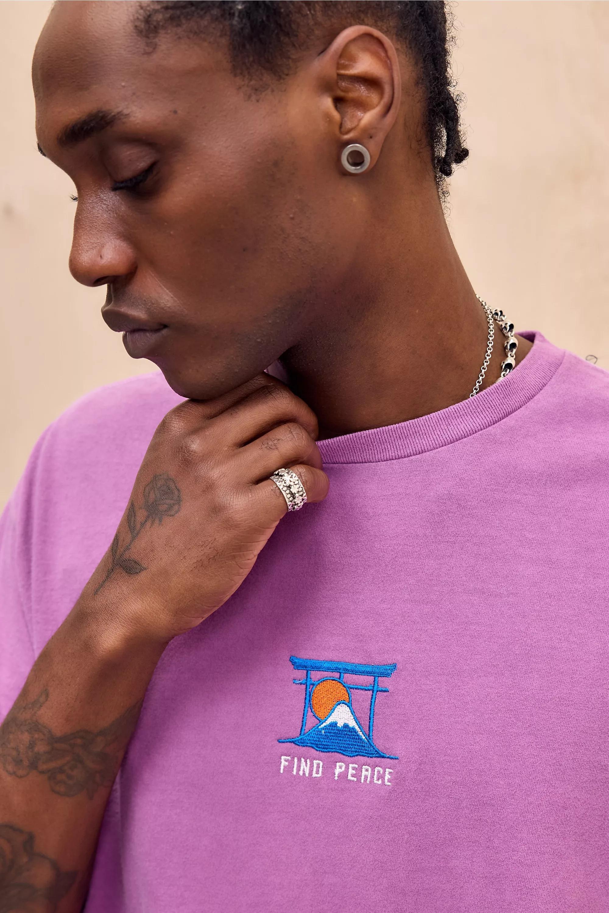 Purple Uo Printed T-Shirt, PURP, medium