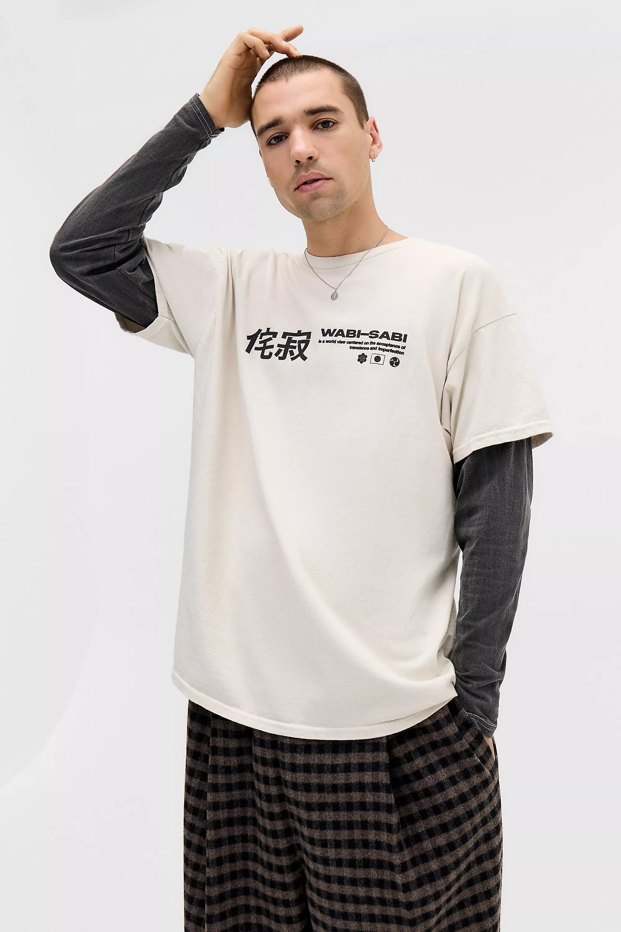 White Uo Long-Sleeve Double Layered T-Shirt, WHT, medium