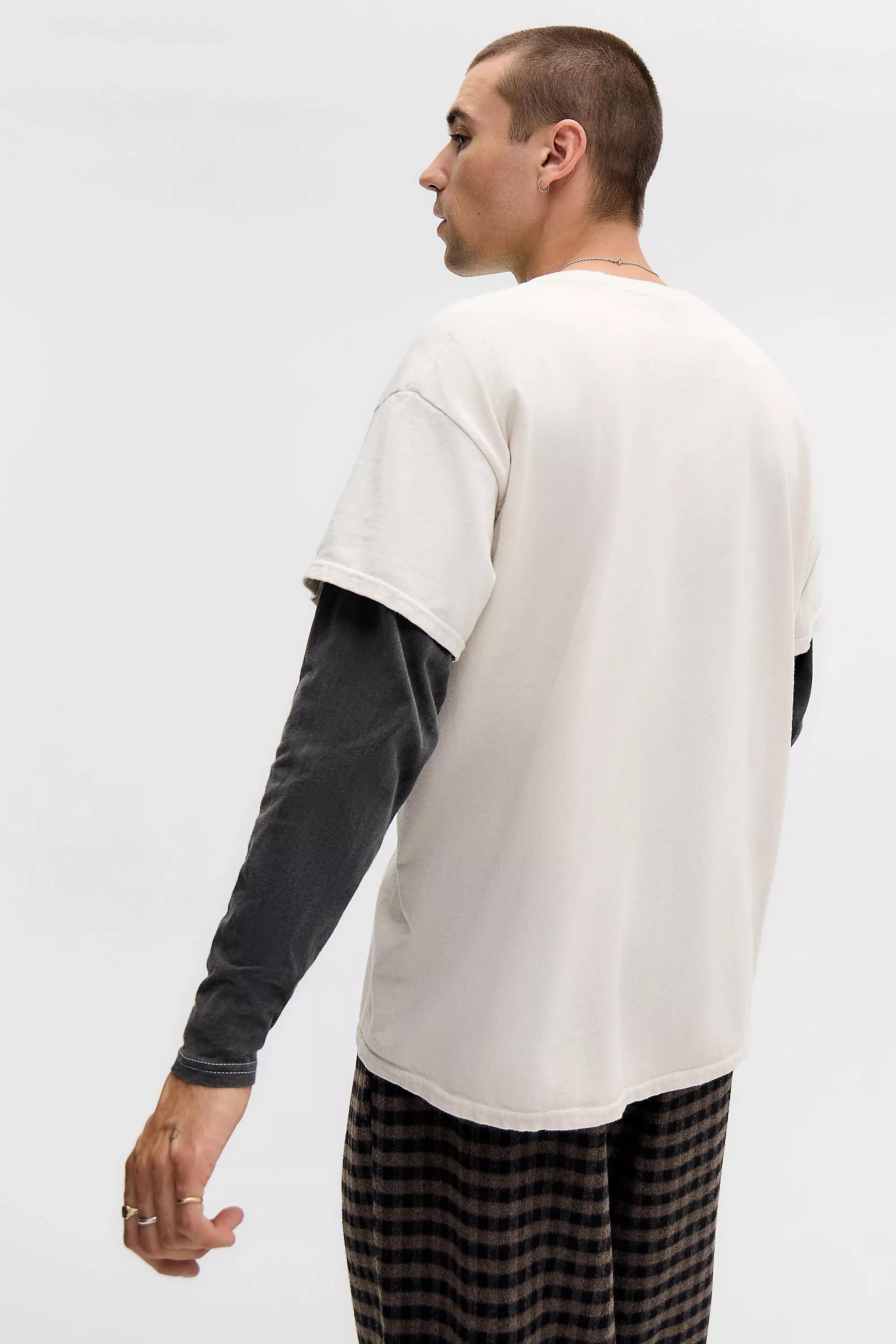 White Uo Long-Sleeve Double Layered T-Shirt, , large image number 3
