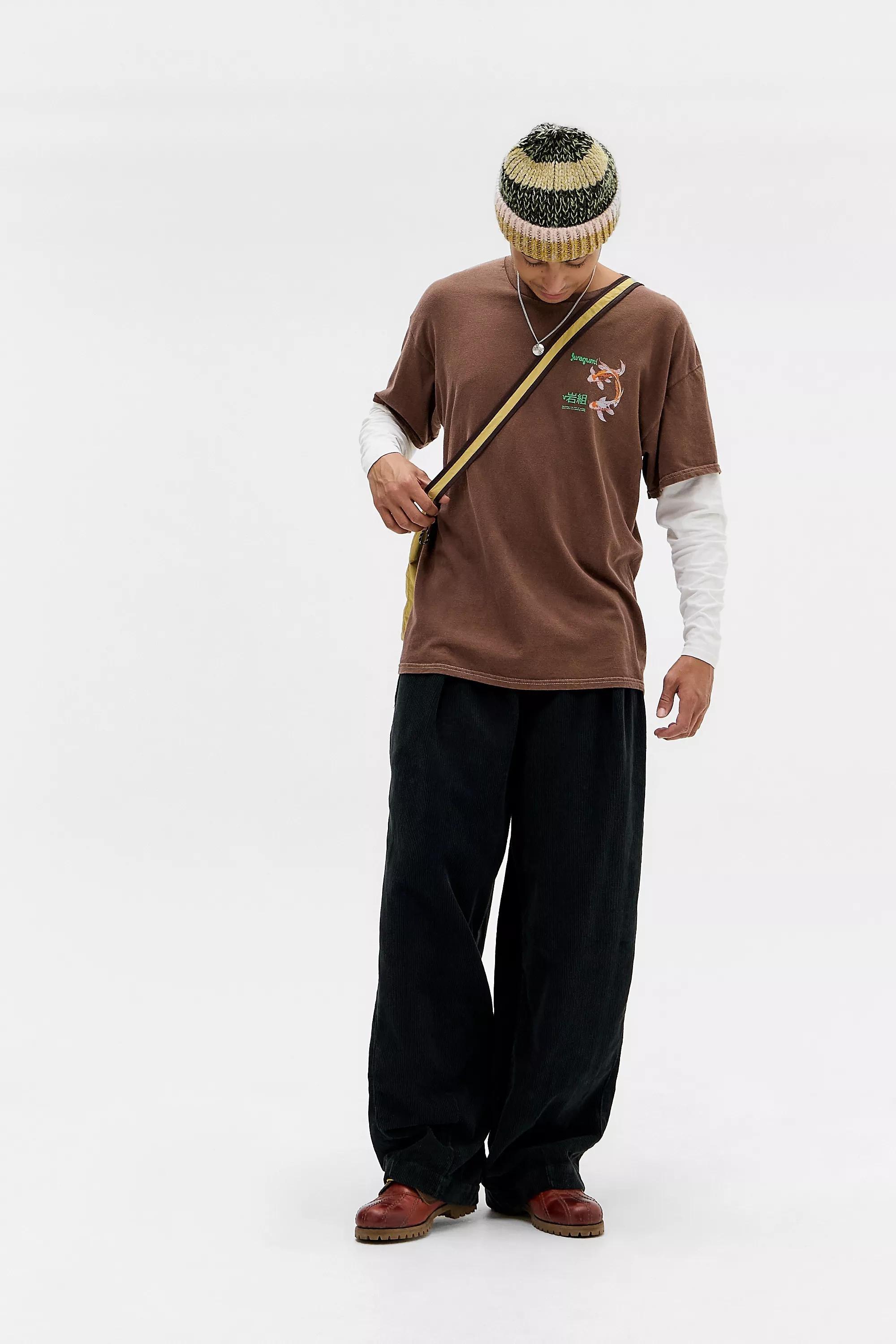 BROWN UO Brown Koi Fish Double Layer T-Shirt, BRN, large image number 2