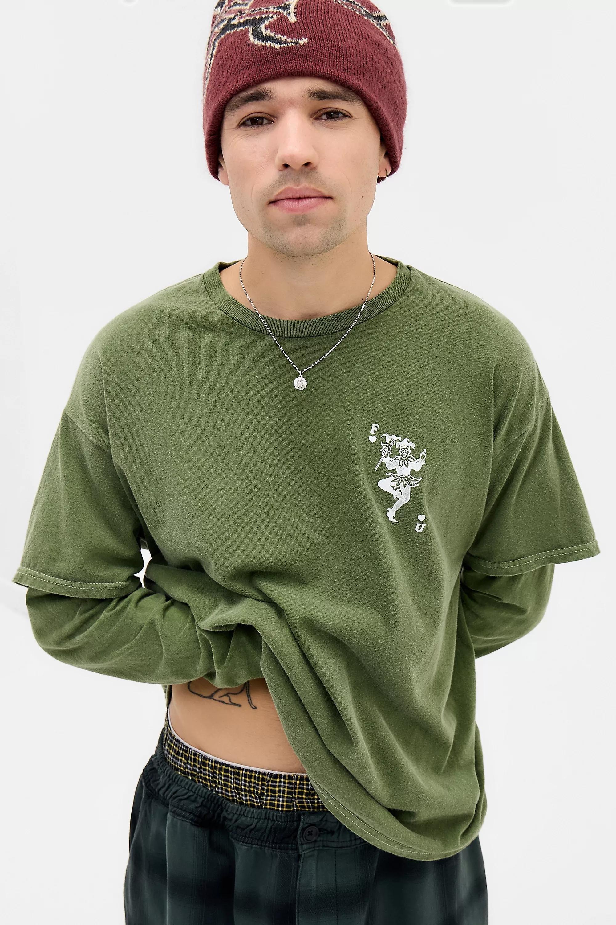 Green Uo Fu Double Layered T-Shirt, GRN, large image number 0