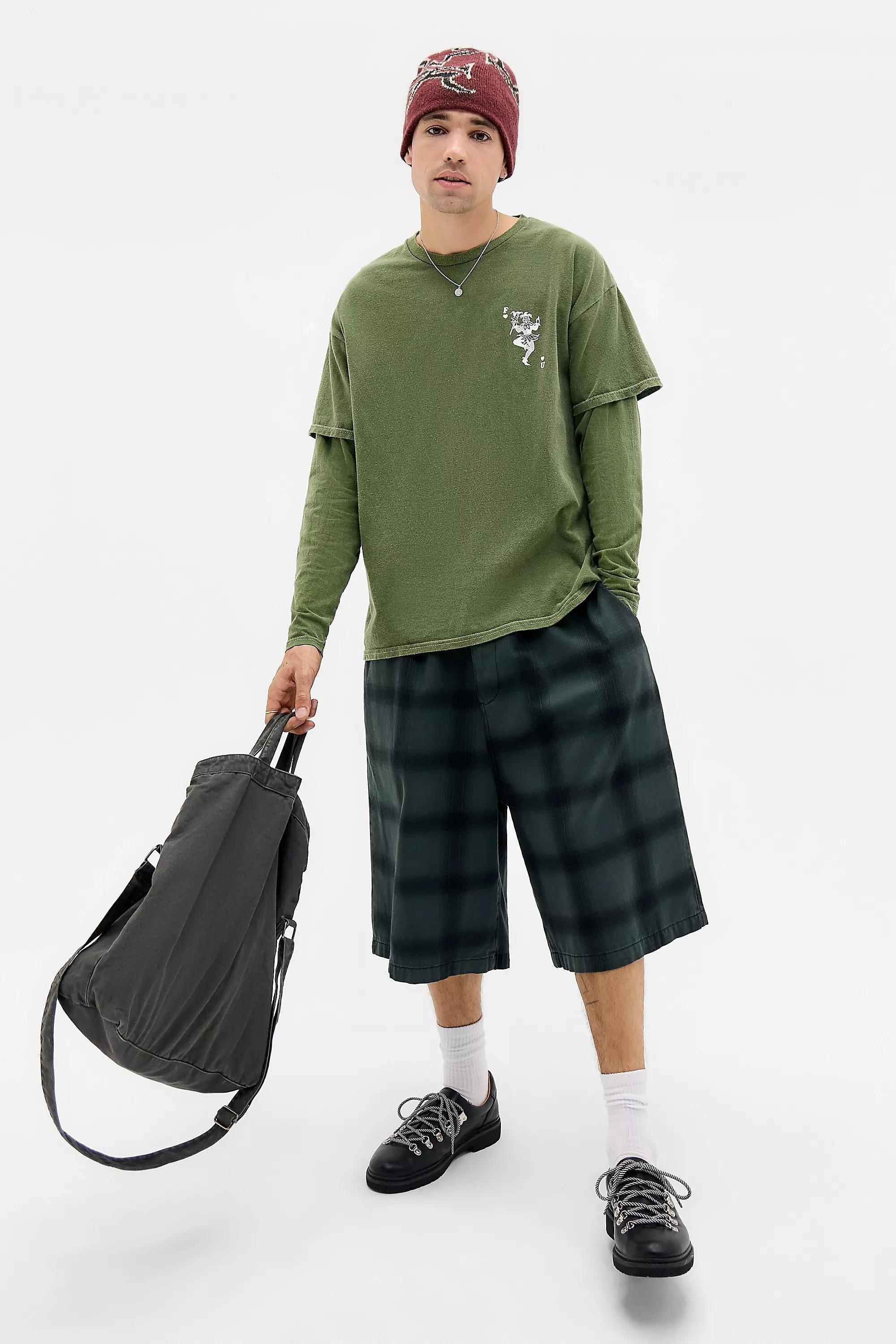 Green Uo Fu Double Layered T-Shirt, GRN, large image number 1