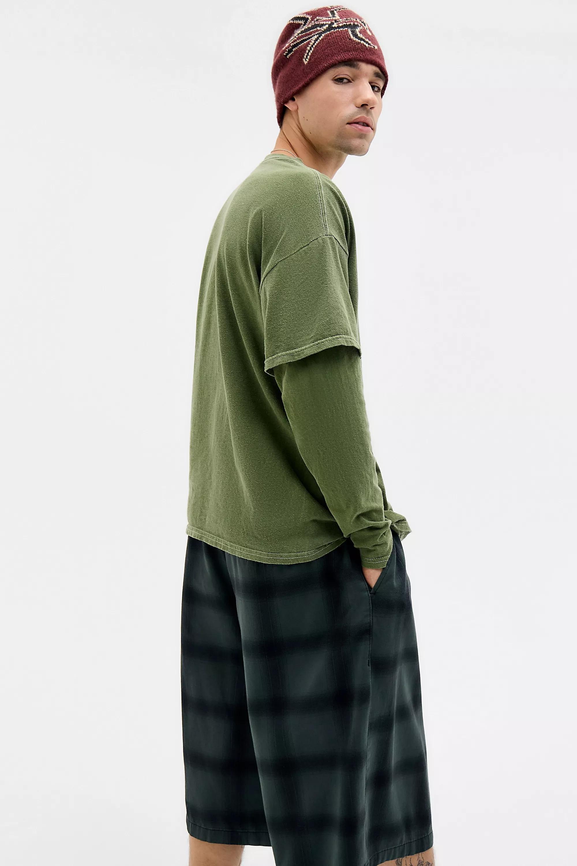 Green Uo Fu Double Layered T-Shirt, GRN, large image number 3