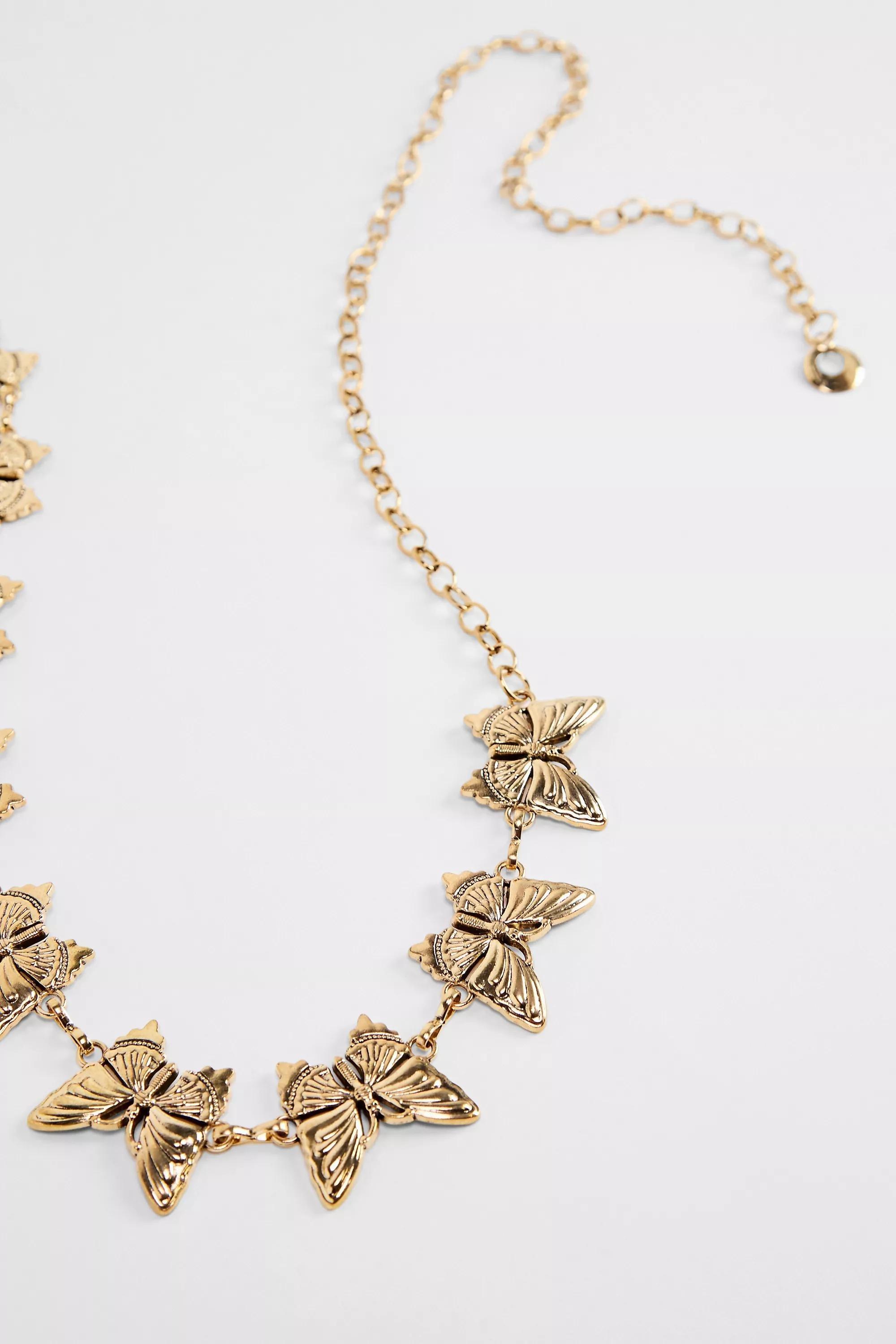 Gold Uo Printed Chain Belt, GOLD, large image number 2