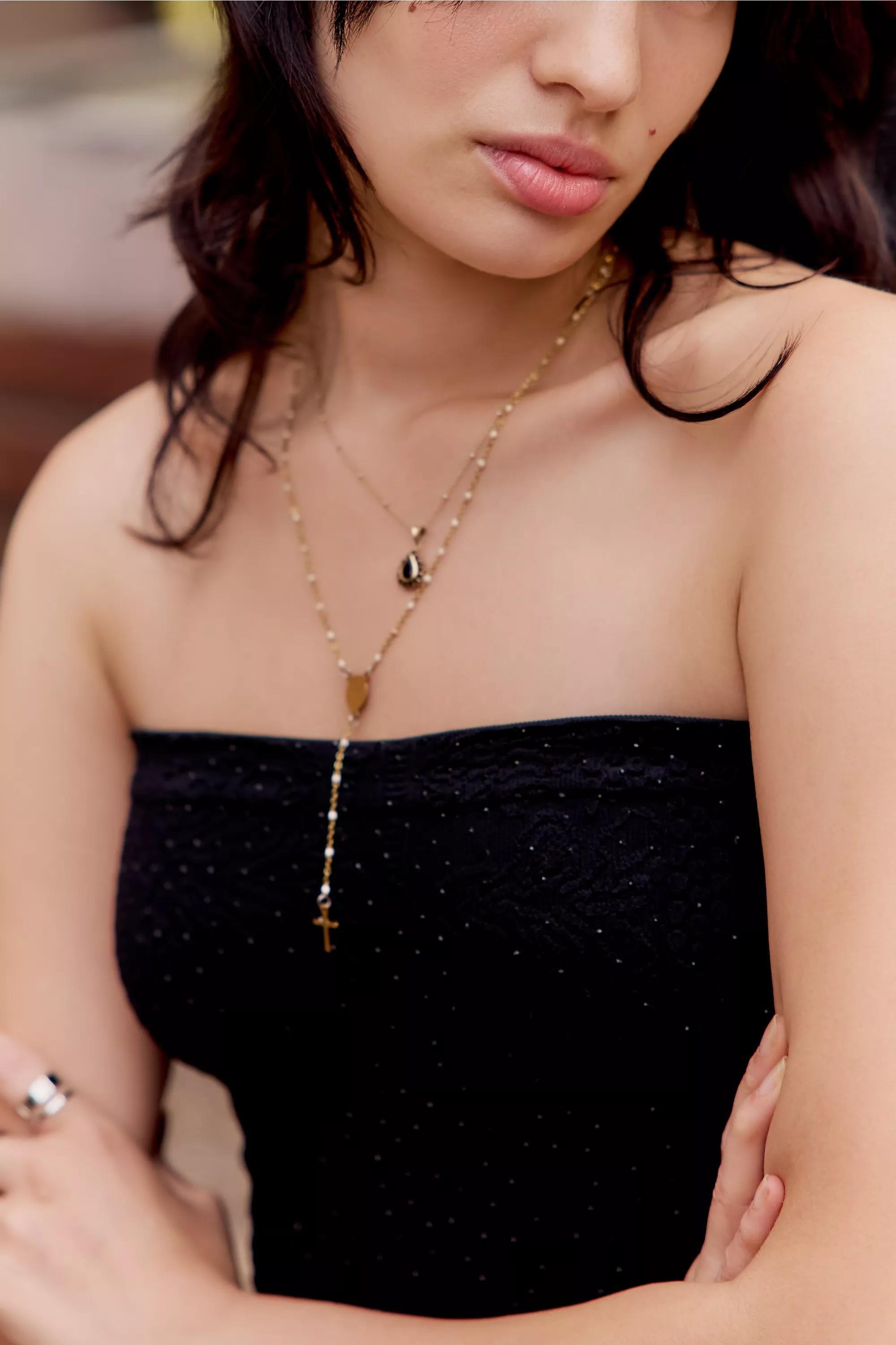 Black Out From Under Tapestry Bandeau Top, BLK, large image number 4