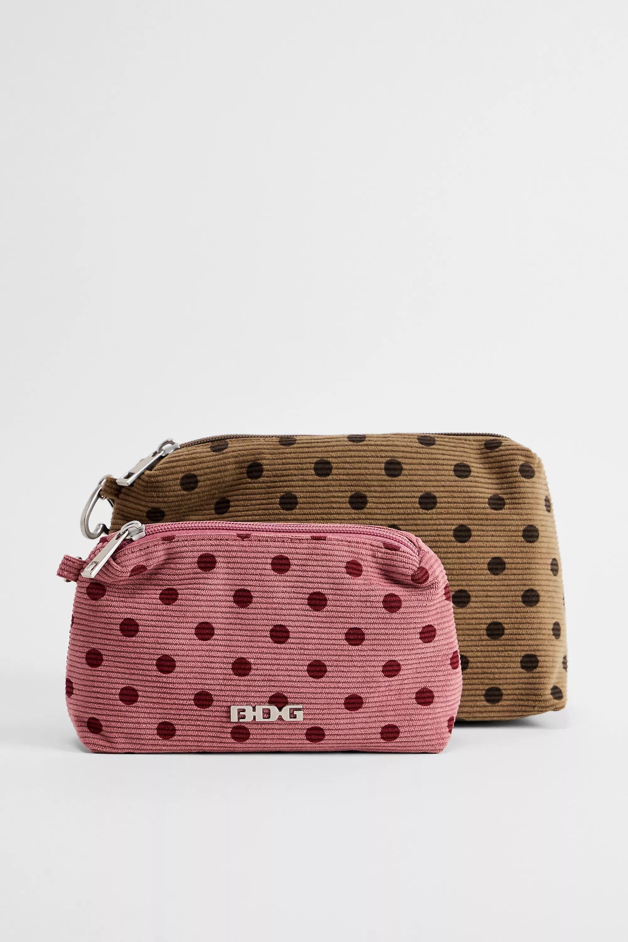 Multicolour Bdg Spot Corduroy Makeup Bags, Set Of 2, ASSORT, large image number 0