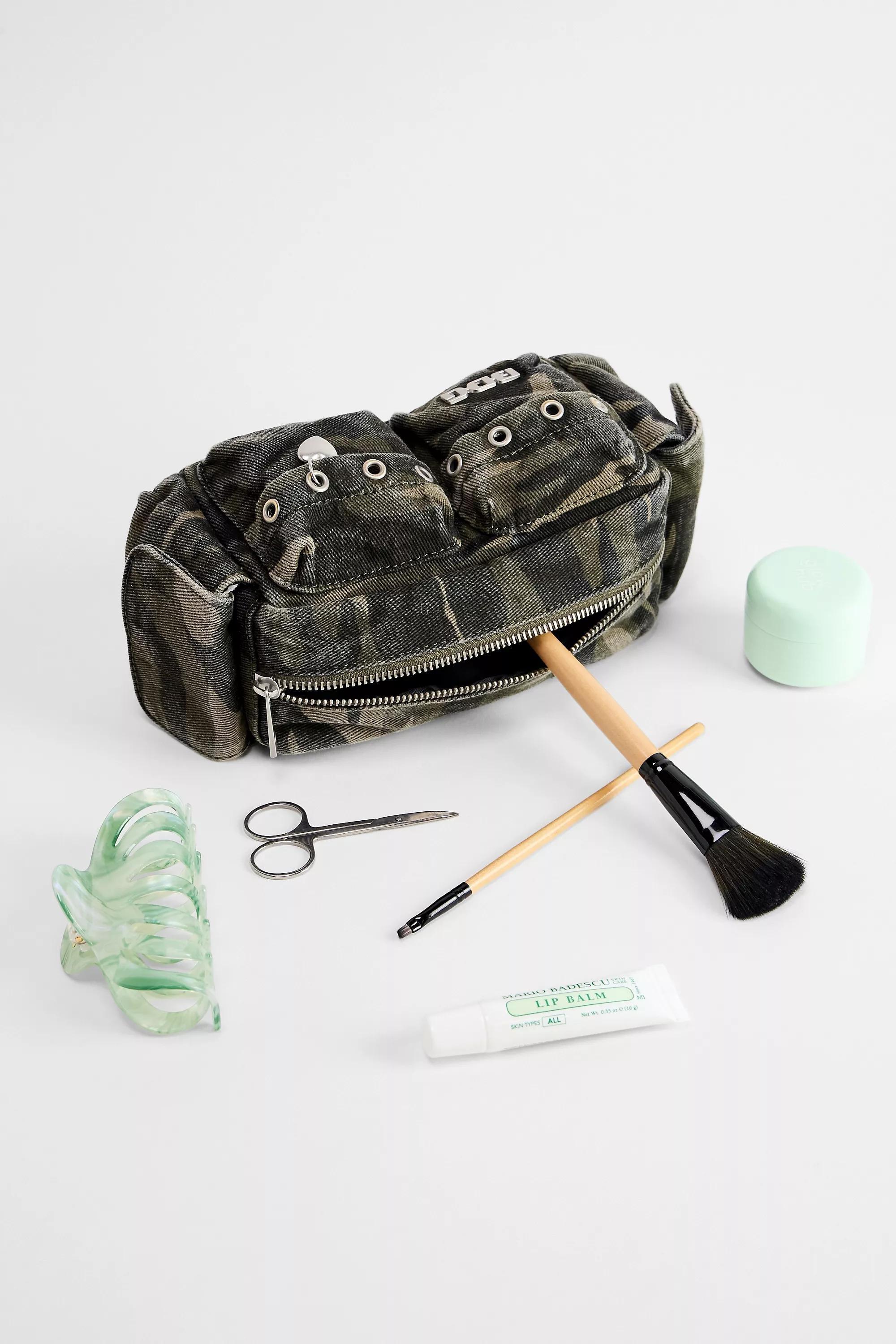 Khaki Bdg Utility Pocket Canvas Makeup Bag, KHAKI, large image number 1