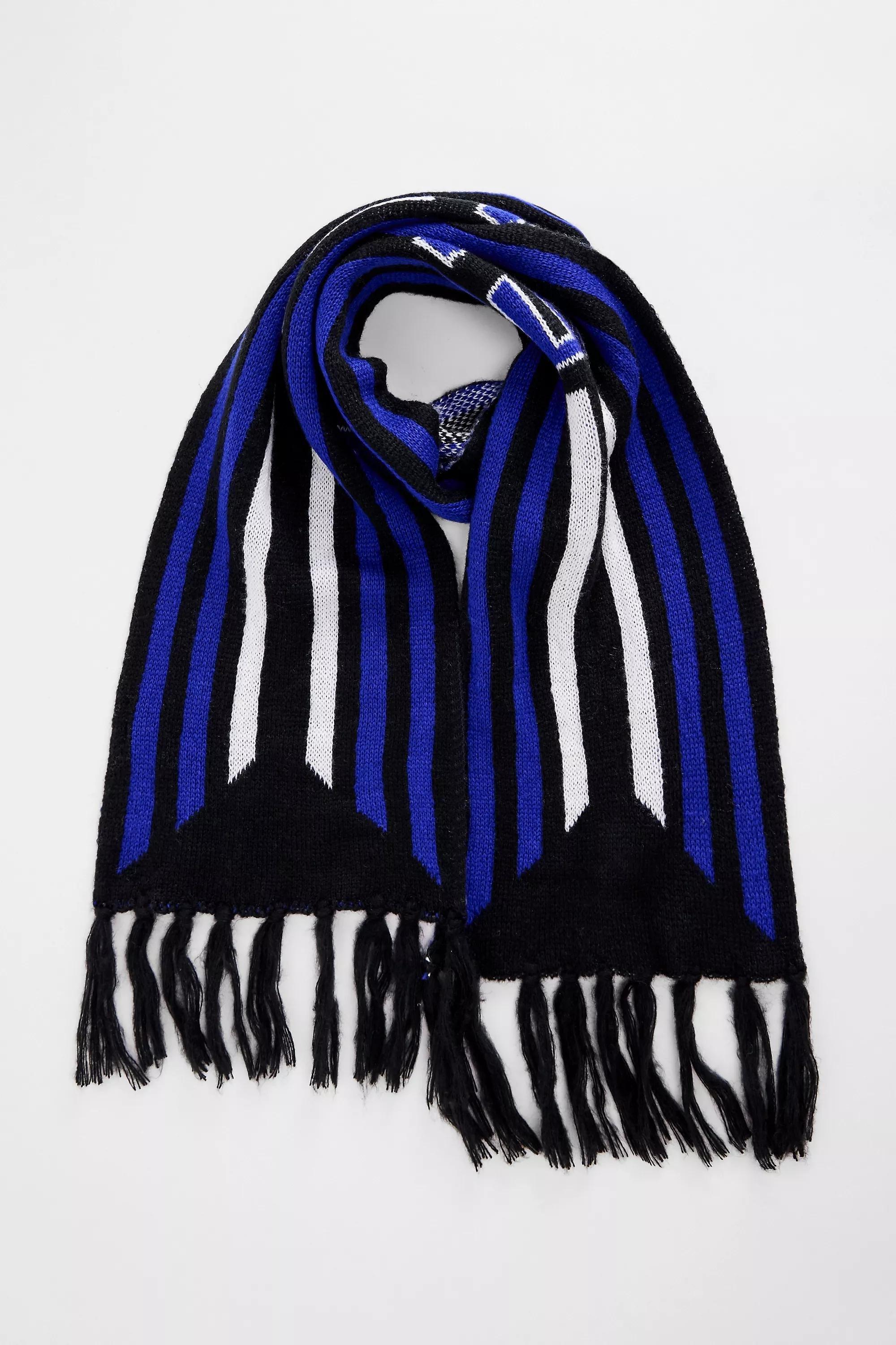 BLUE iets frans... Blue & Black Thin Football Scarf, BLUE, large image number 0