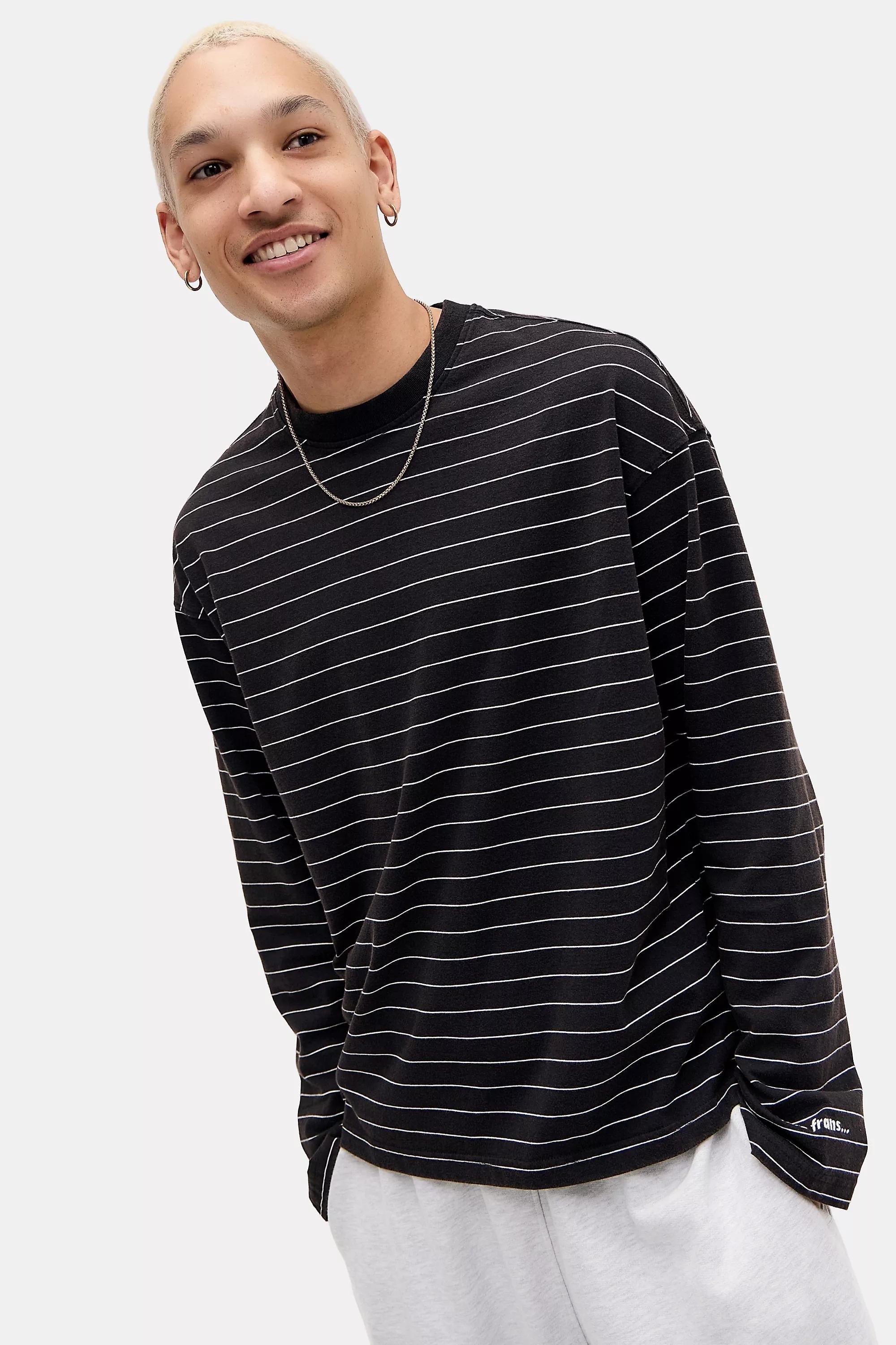 iets frans... Black Stripe Long Sleeve T-Shirt, BLK, large image number 0
