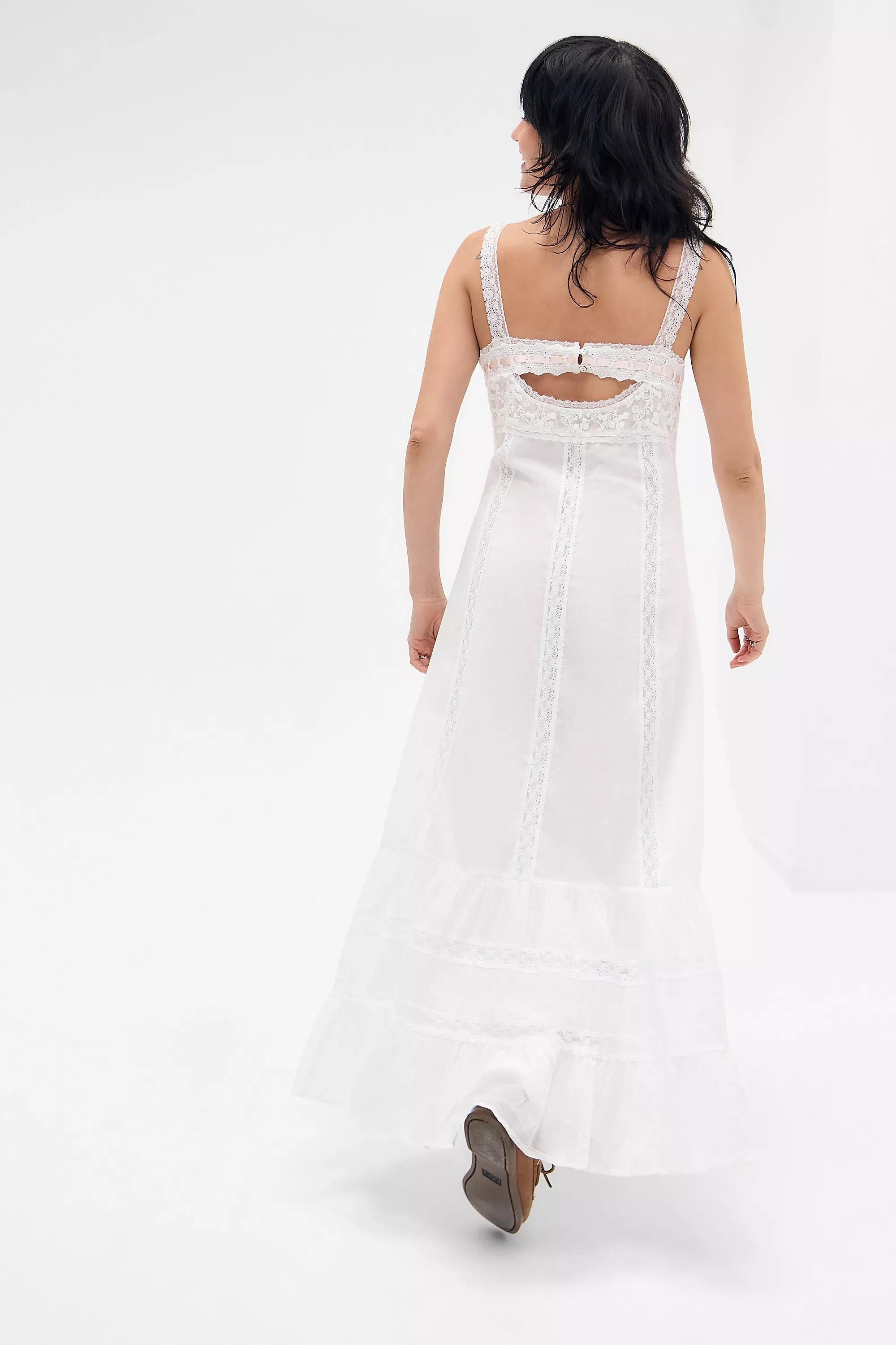 White Kimchi Blue Anita Maxi Nightie Dress, WHT, large image number 3