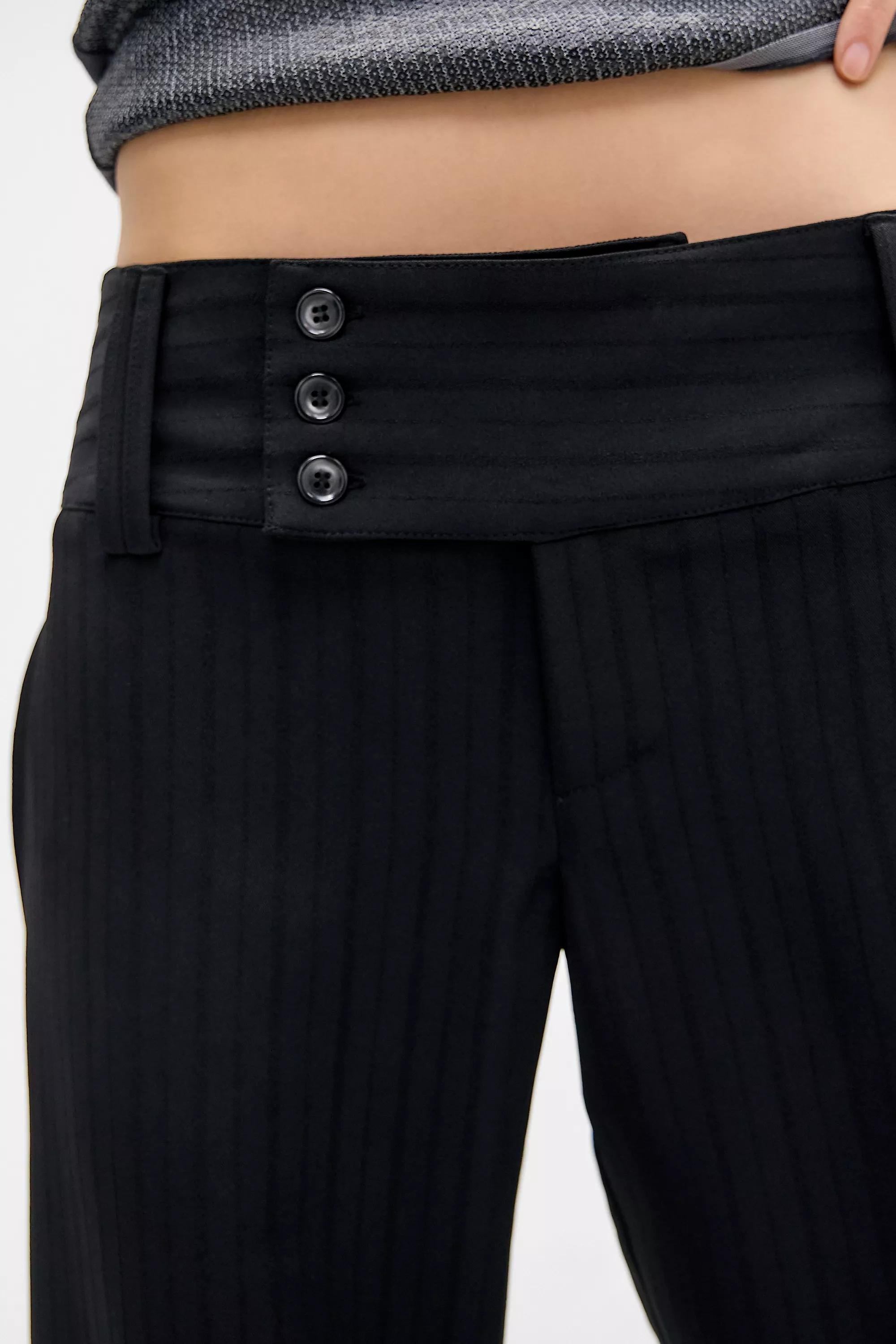 Black Uo Low Rise Flared Pants, BLK, large image number 2