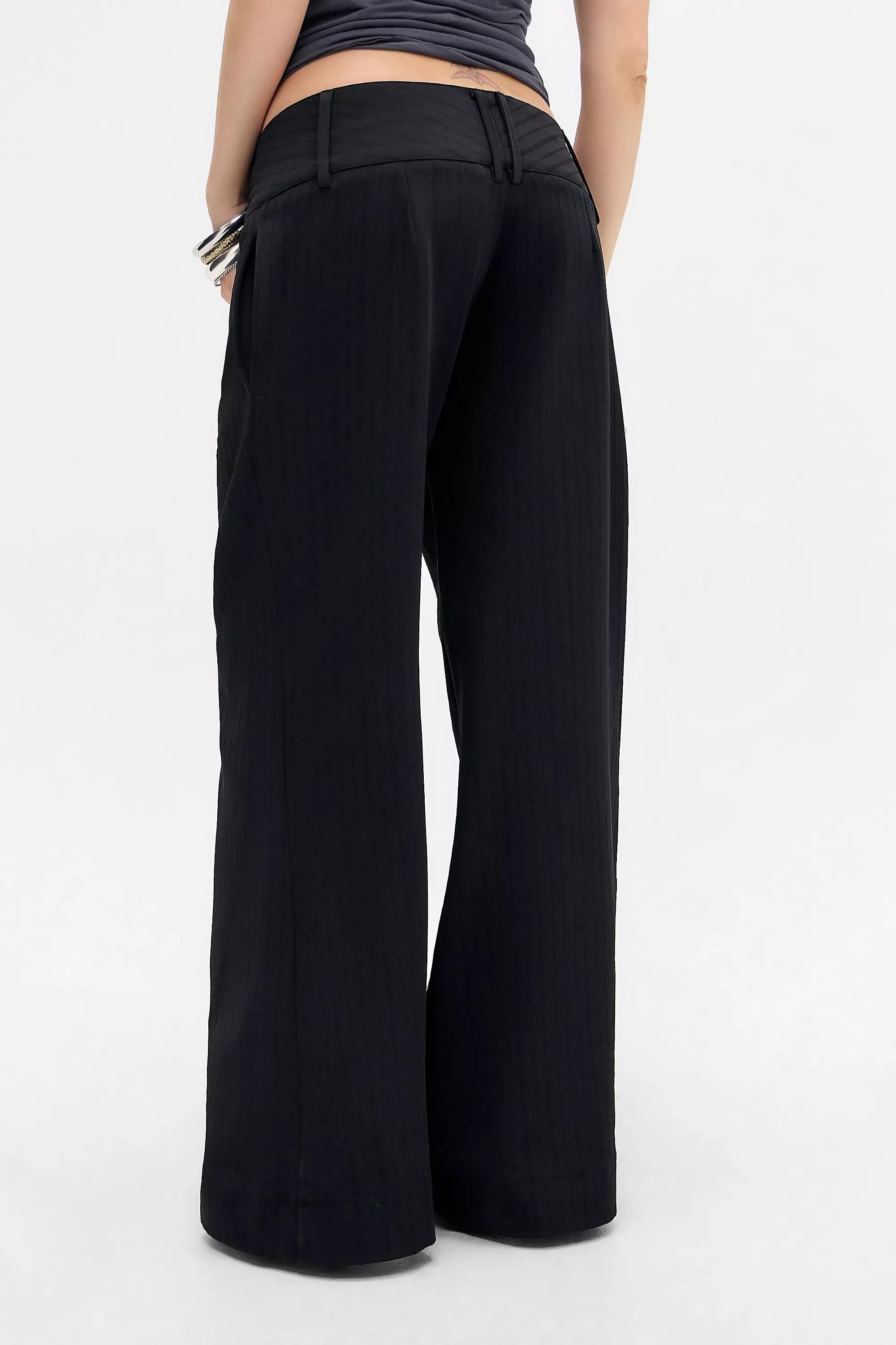 Black Uo Low Rise Flared Pants, BLK, large image number 3