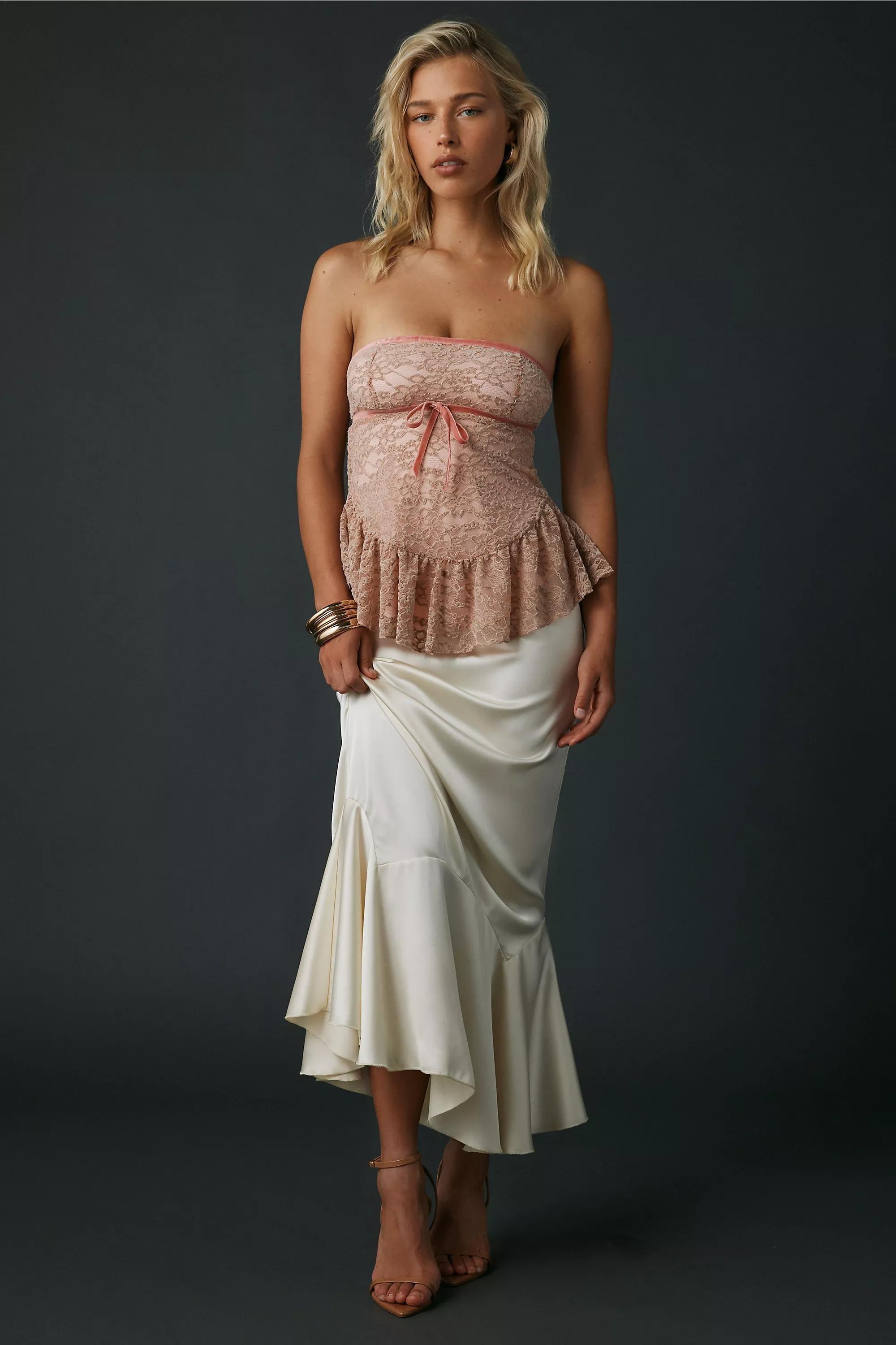 Pink Kimchi Blue Lauren Lace Tube Top, PINK, large image number 2