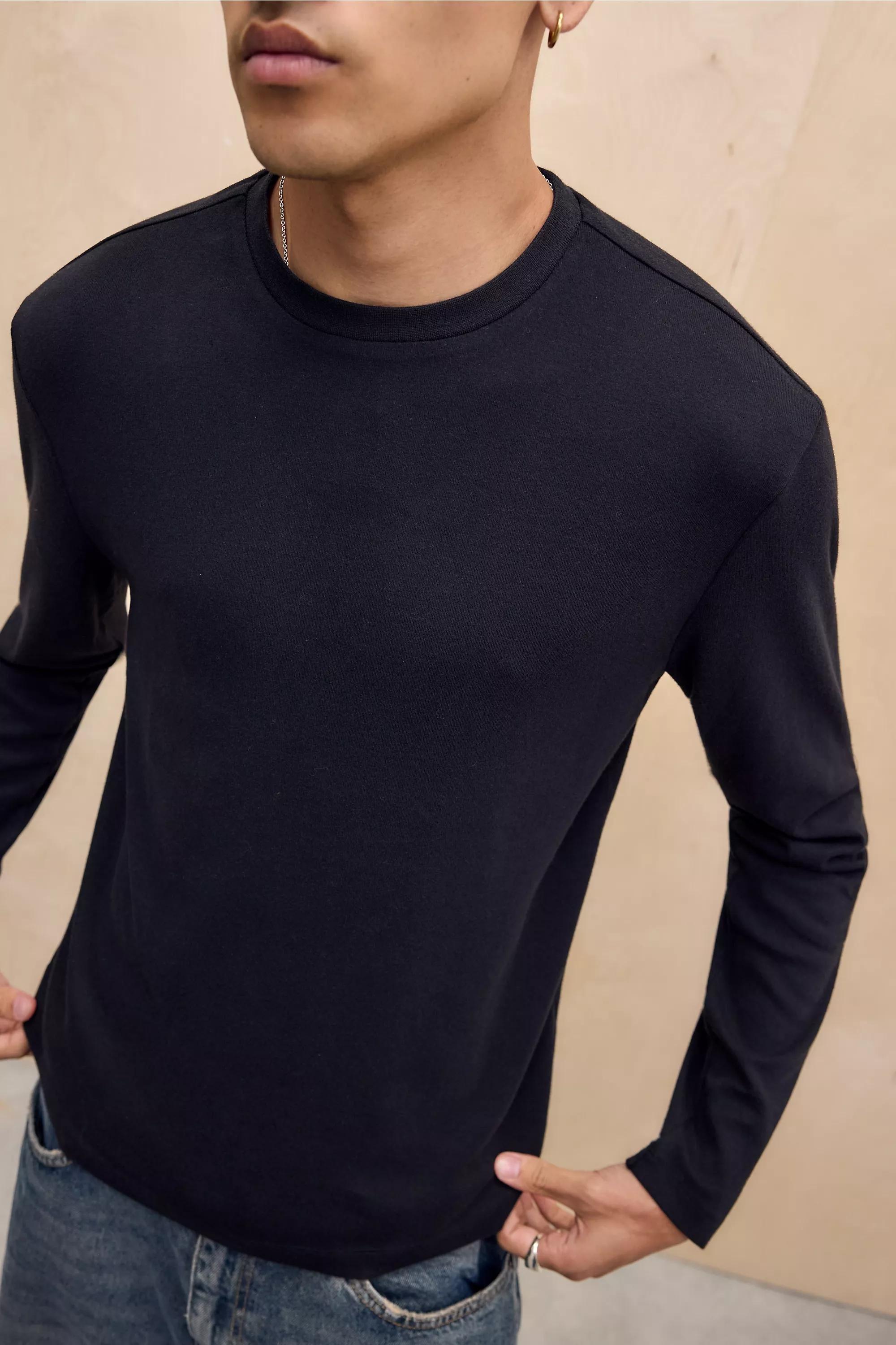 BLACK UO Black Long Sleeve Slim T-Shirt, BLK, large image number 2