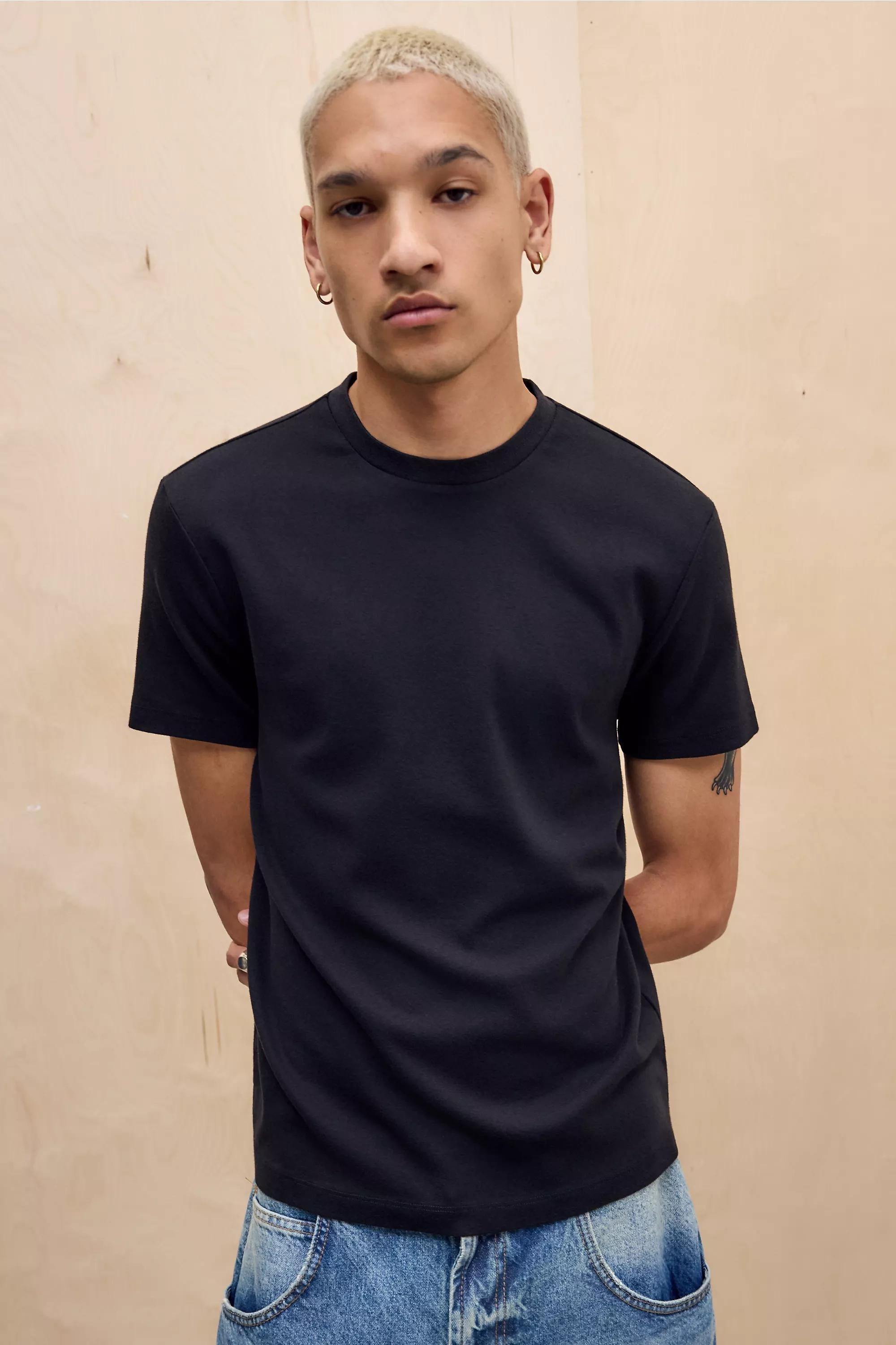Black Uo Black Slim Short Sleeve T-Shirt, BLK, large image number 0