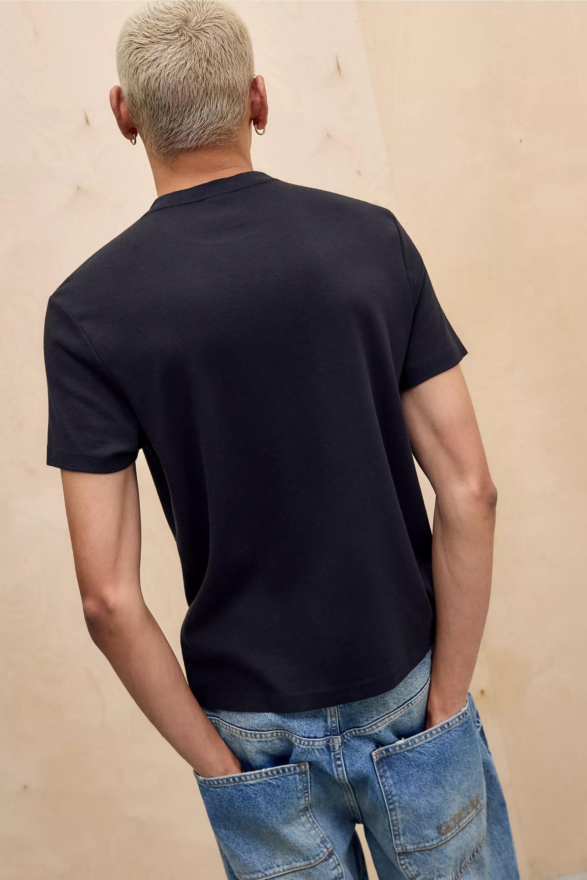 Black Uo Black Slim Short Sleeve T-Shirt, BLK, large image number 3