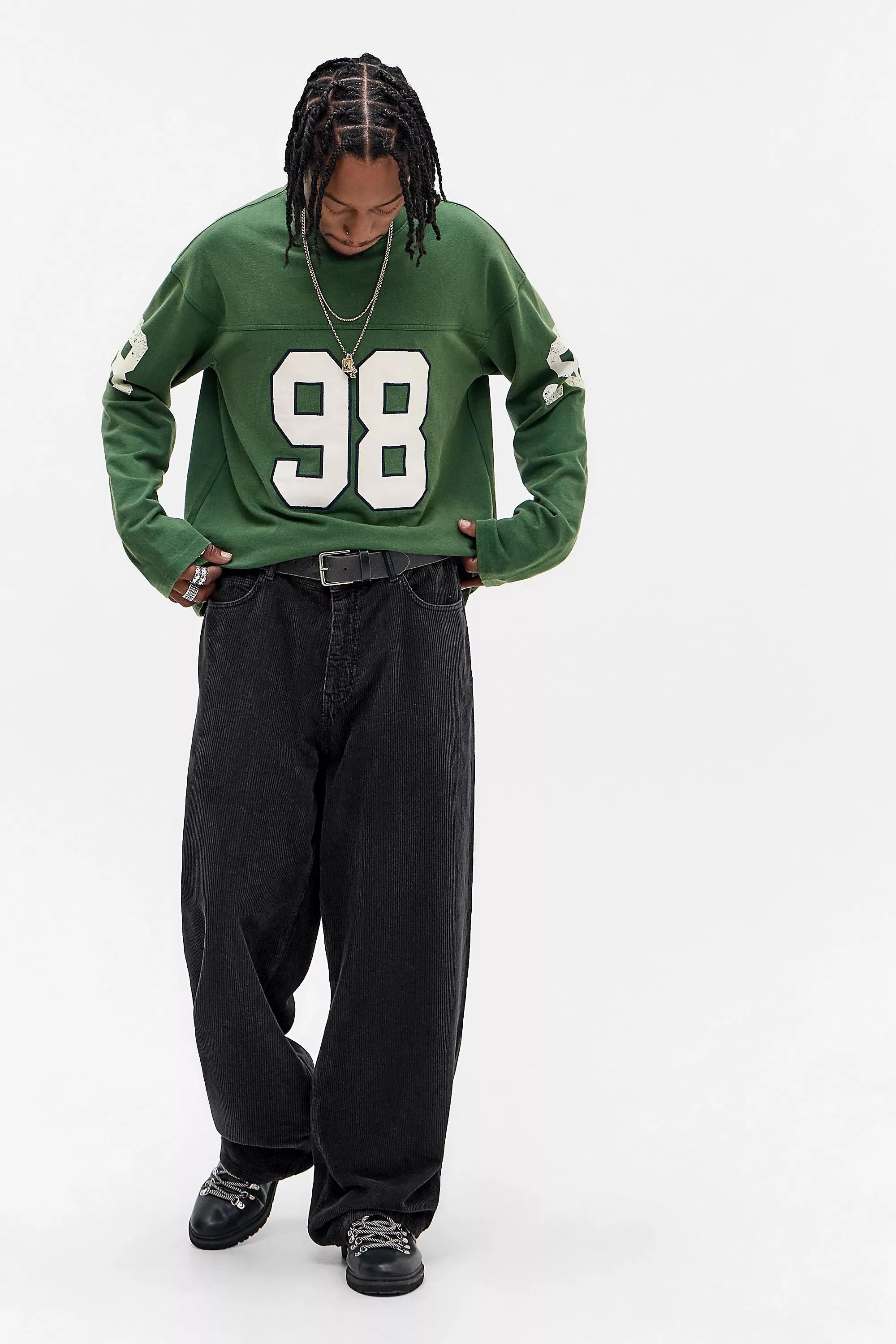 Black Bdg Jack Chunky Corduroy Trousers, BLK, large image number 2