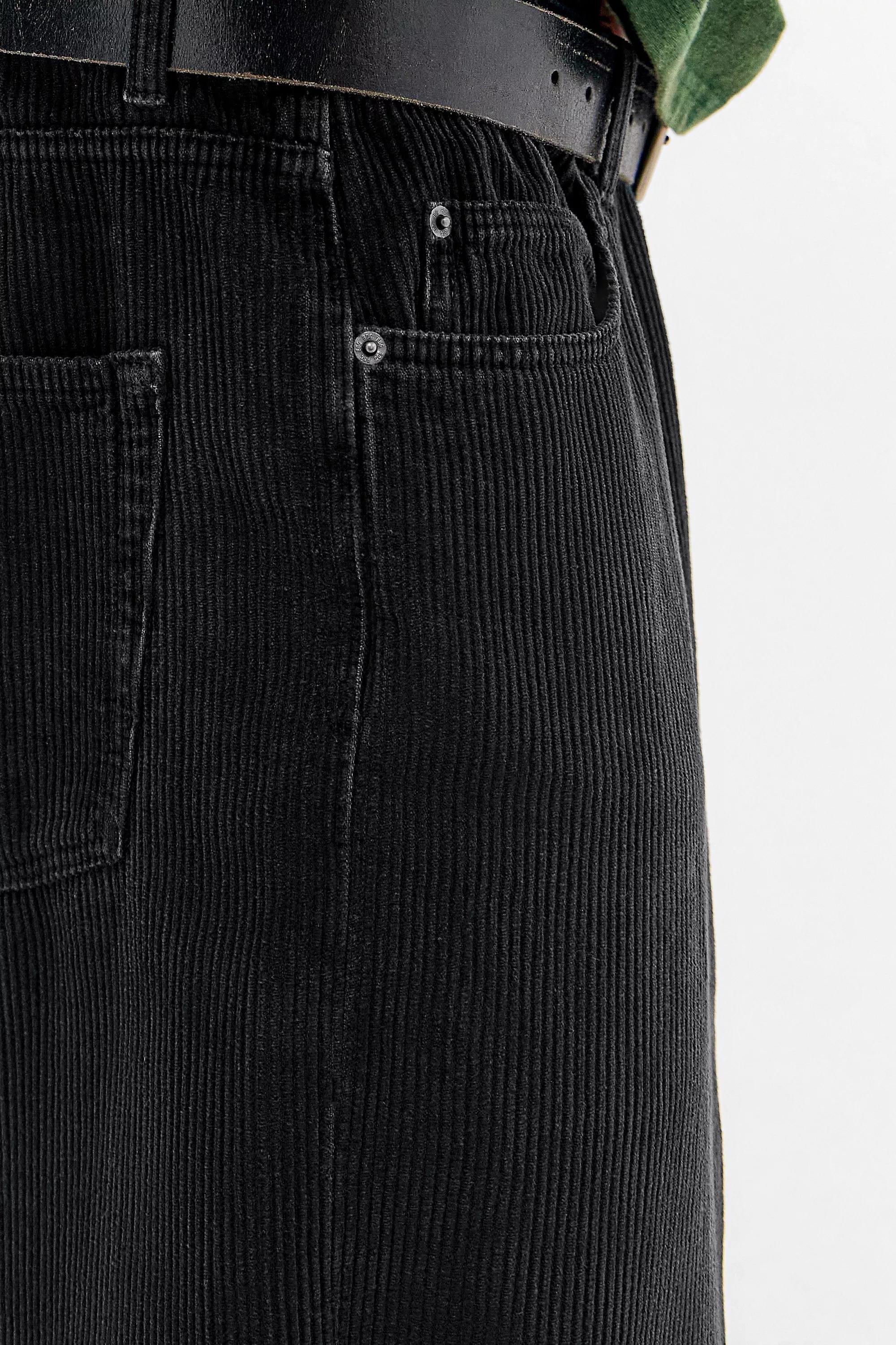 Black Bdg Jack Chunky Corduroy Trousers, BLK, large image number 4