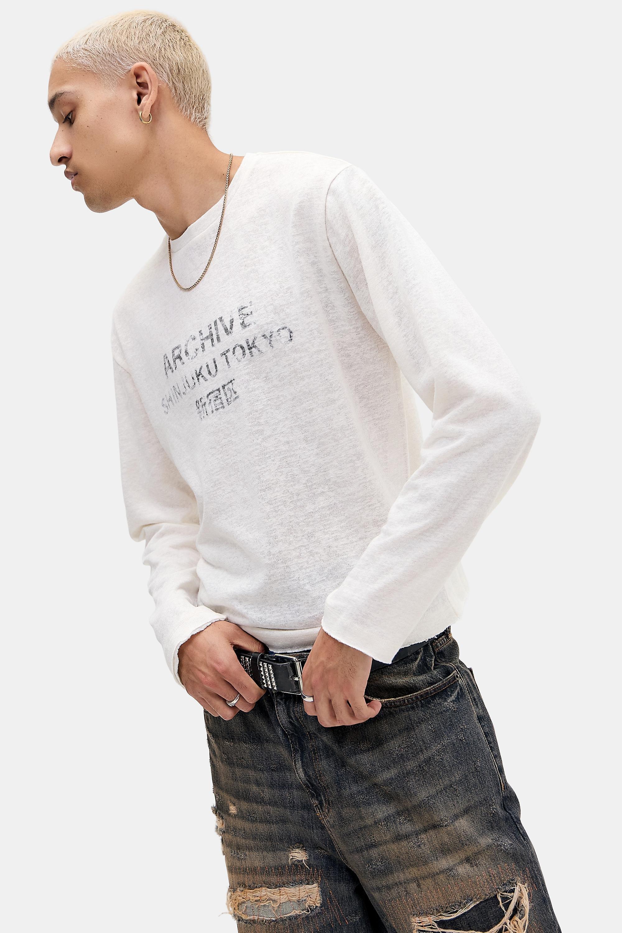 White Bdg Archive Long Sleeve Slub T-Shirt, WHT, large image number 0