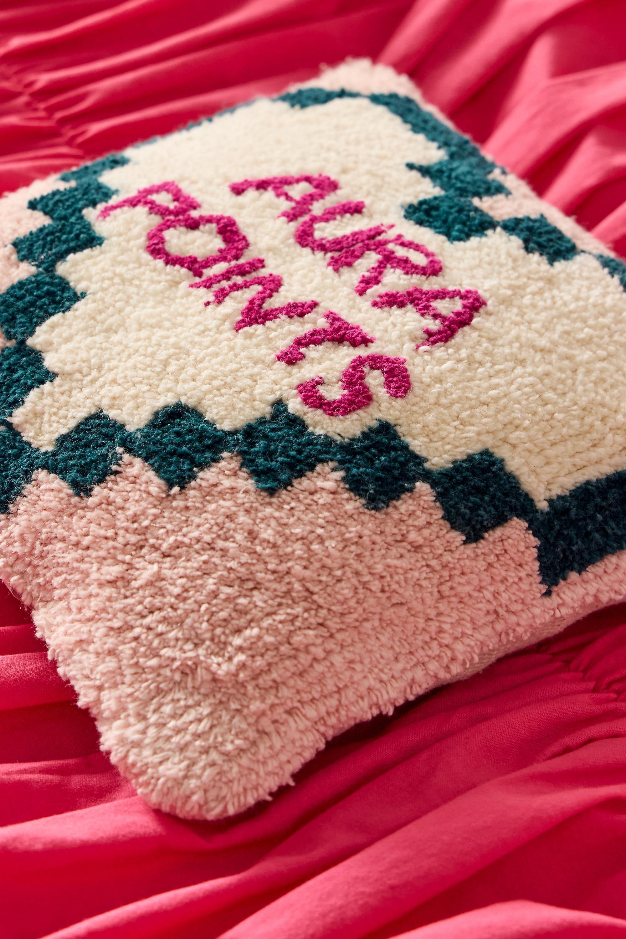 Pink Aura Points Mini Tufted Cushion, PINK, large image number 1