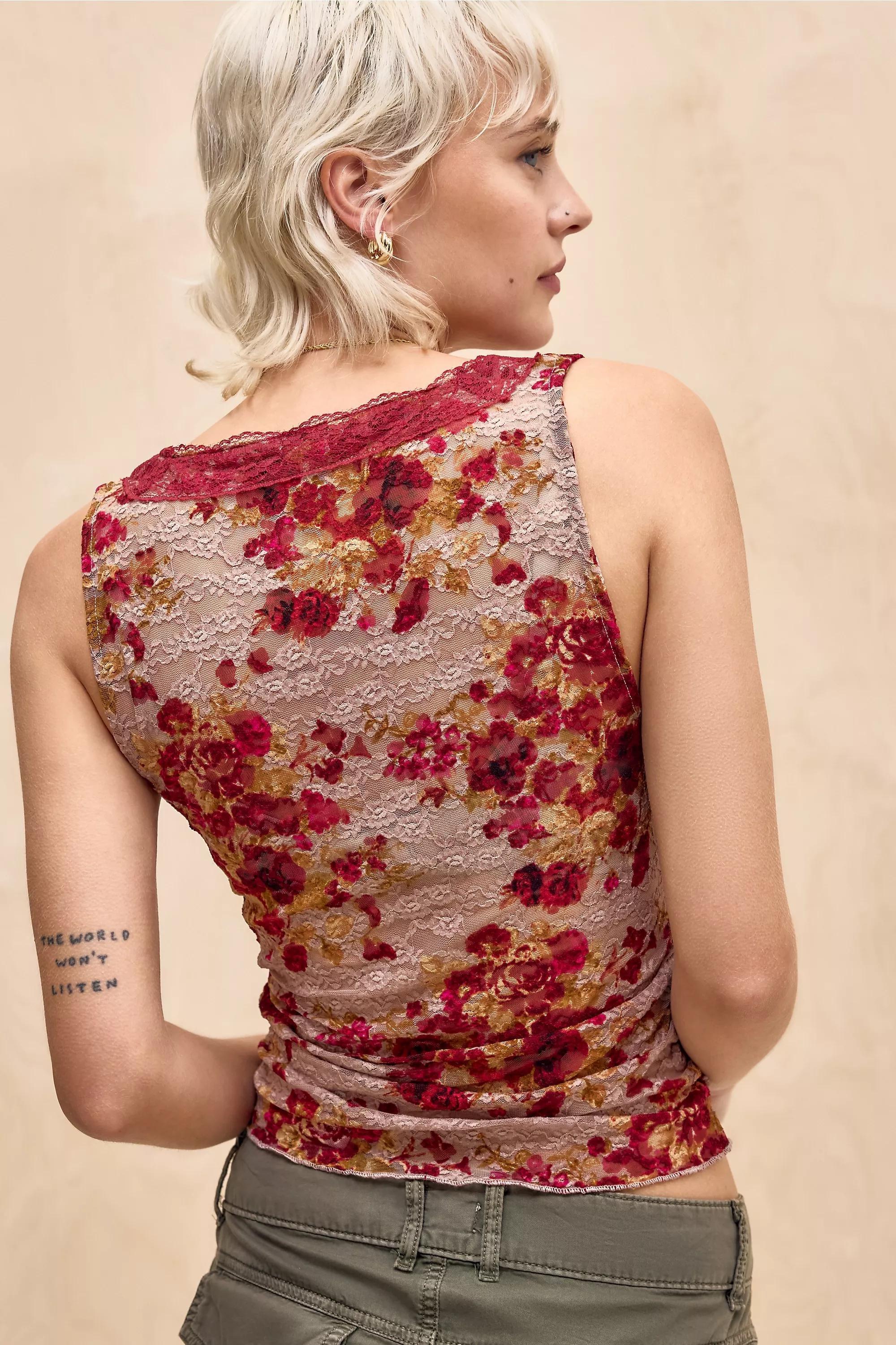 Pink Kimchi Blue Ivy Floral Lace Top, PINK, large image number 3