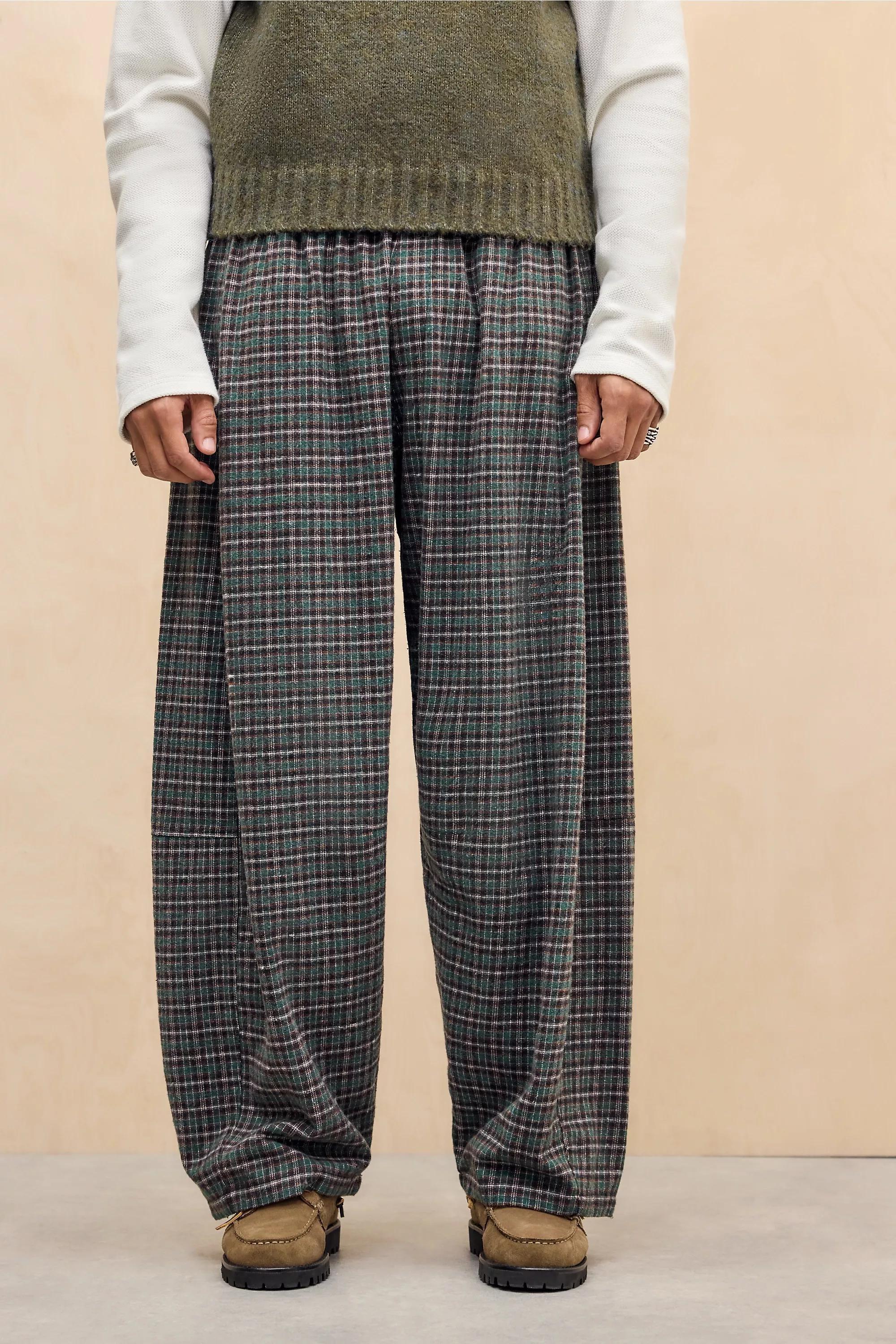 Green Bdg Green Check Textured Barrel Joggers, GRN, large image number 1