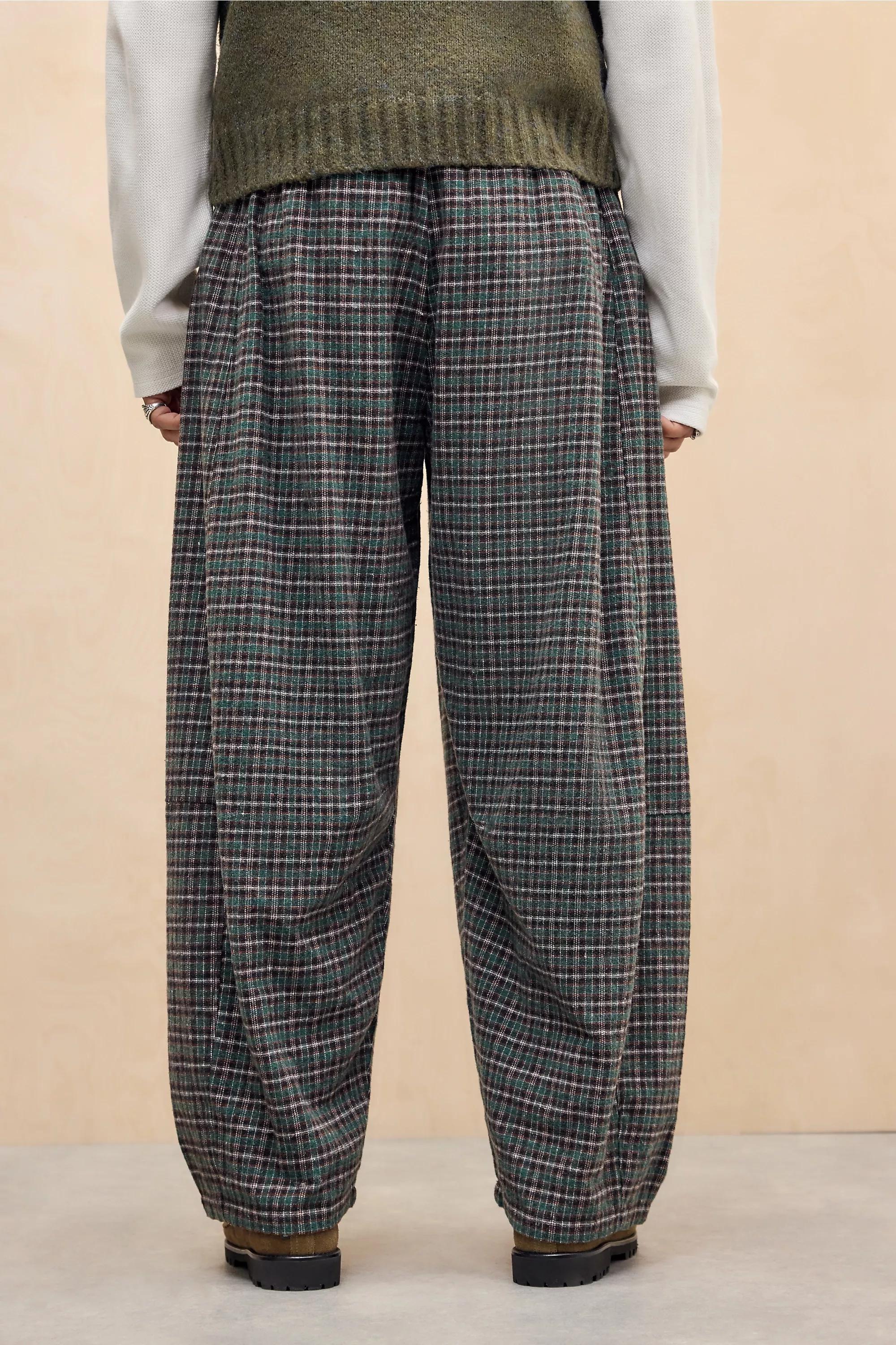 Green Bdg Green Check Textured Barrel Joggers, GRN, large image number 3