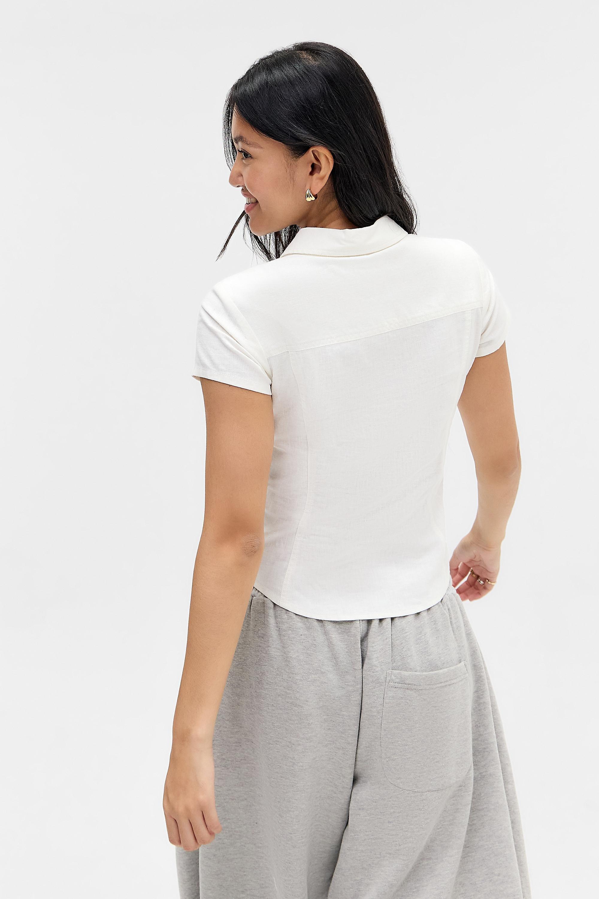 White Bdg Polly Linen Shirt, WHT, large image number 3