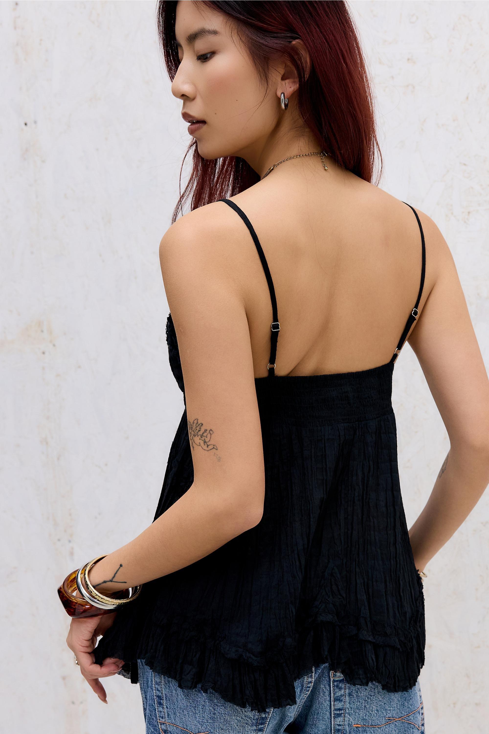Black Kimchi Blue Marnie Babydoll Tank Top, BLK, large image number 3