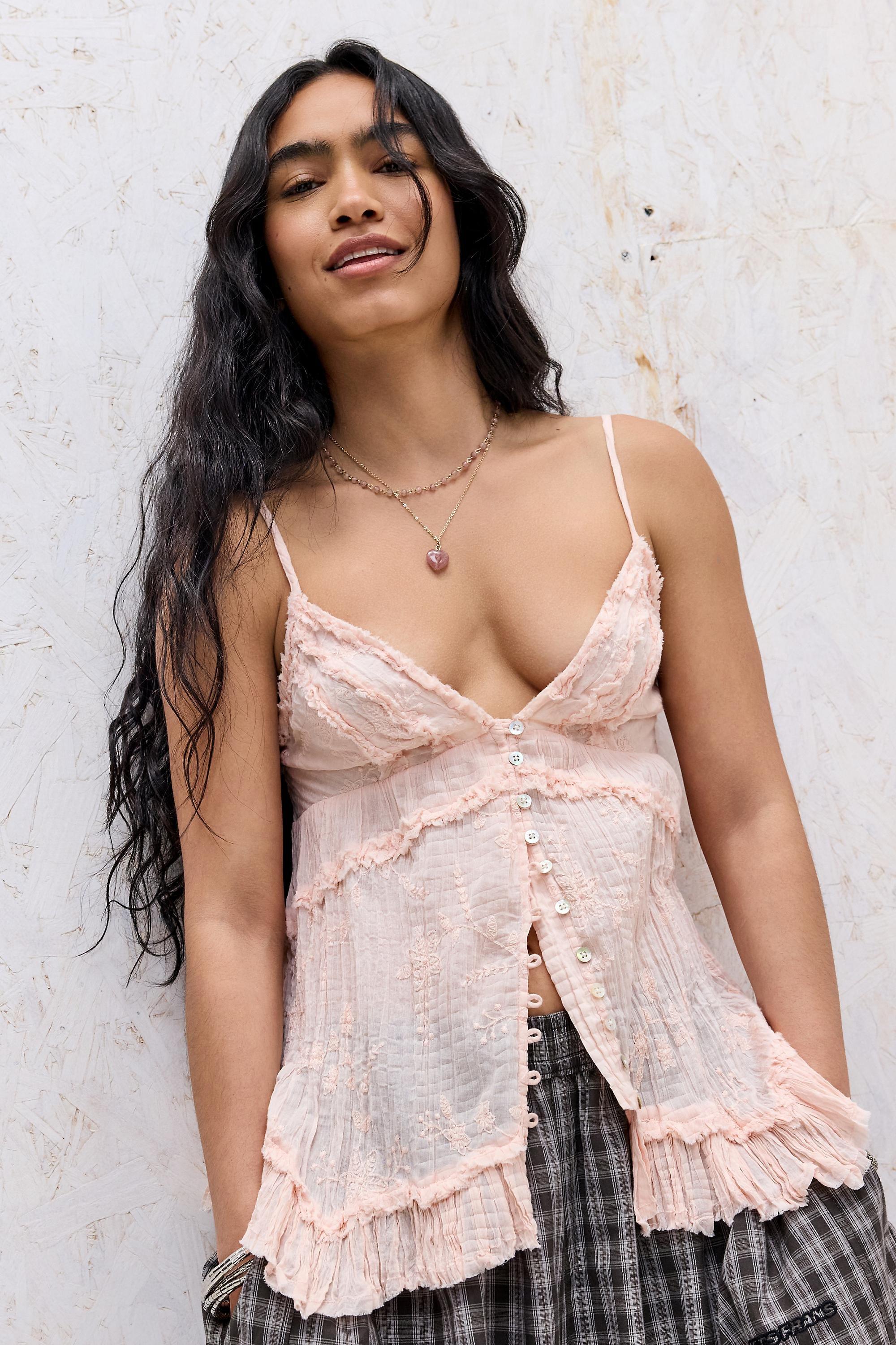 PINK Kimchi Blue Marnie Babydoll Cami, PINK, medium
