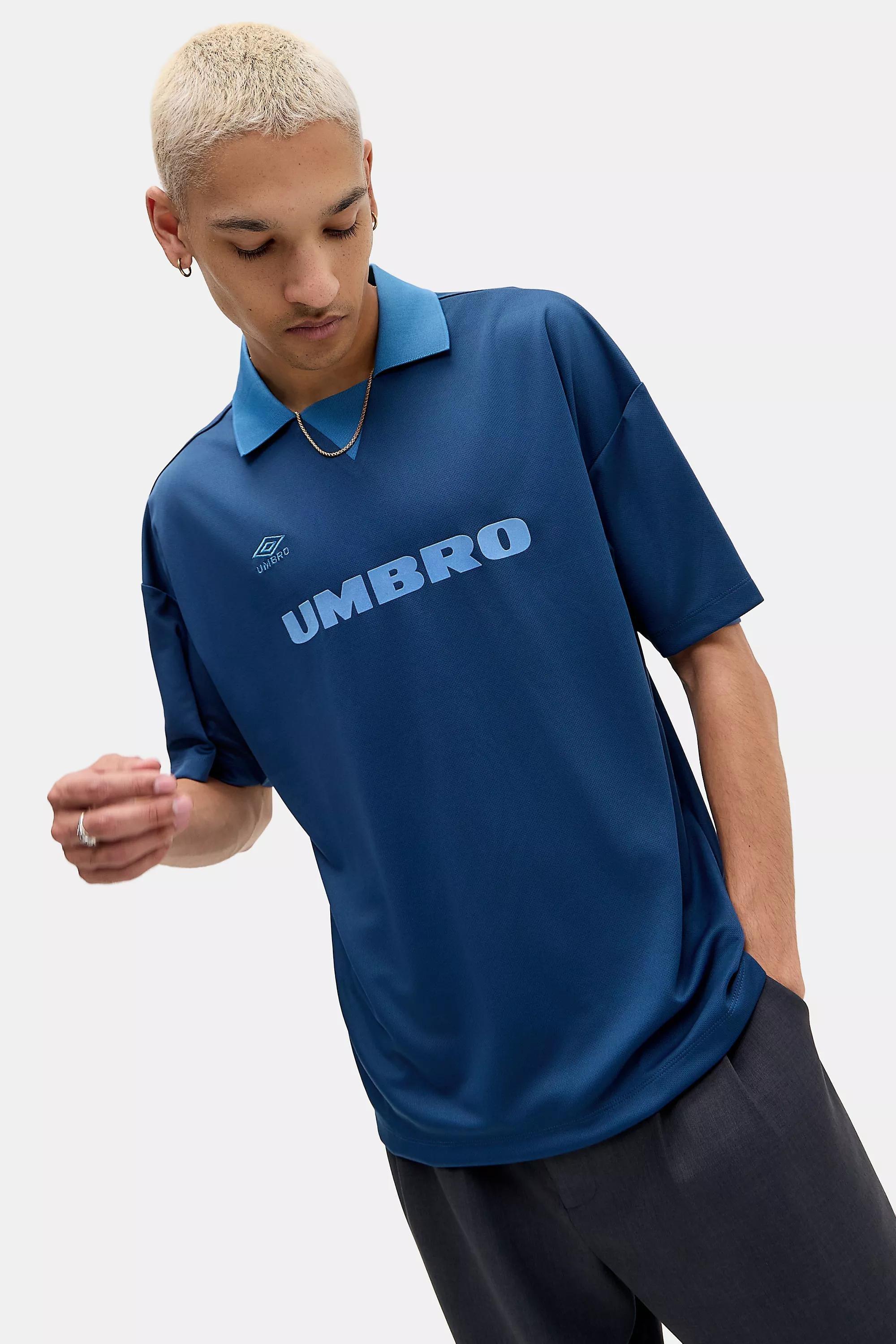 Blue Uo Collared Football Shirt, BLUE, large image number 0