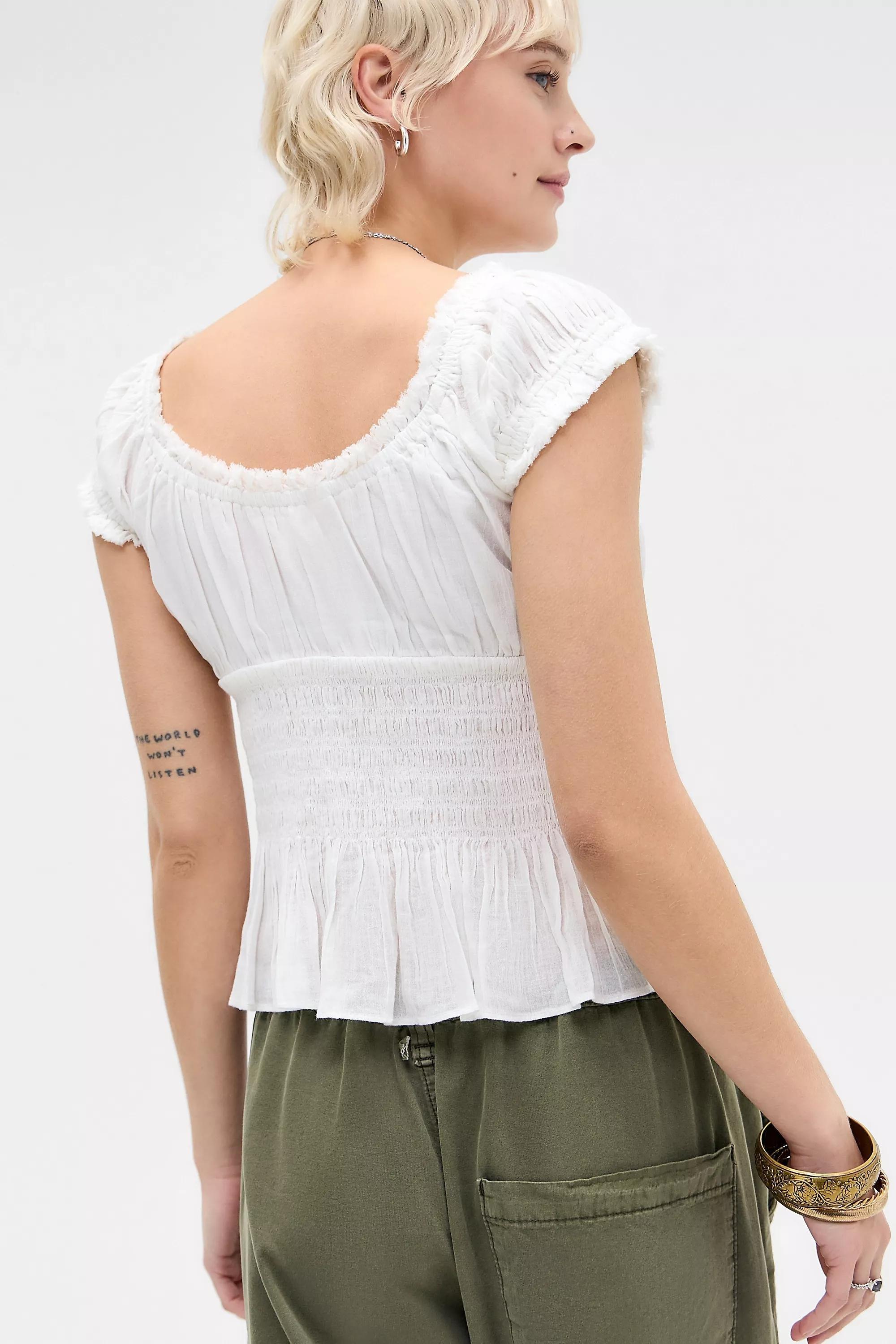 White Kimchi Blue Mabel Blouse, WHT, large image number 3