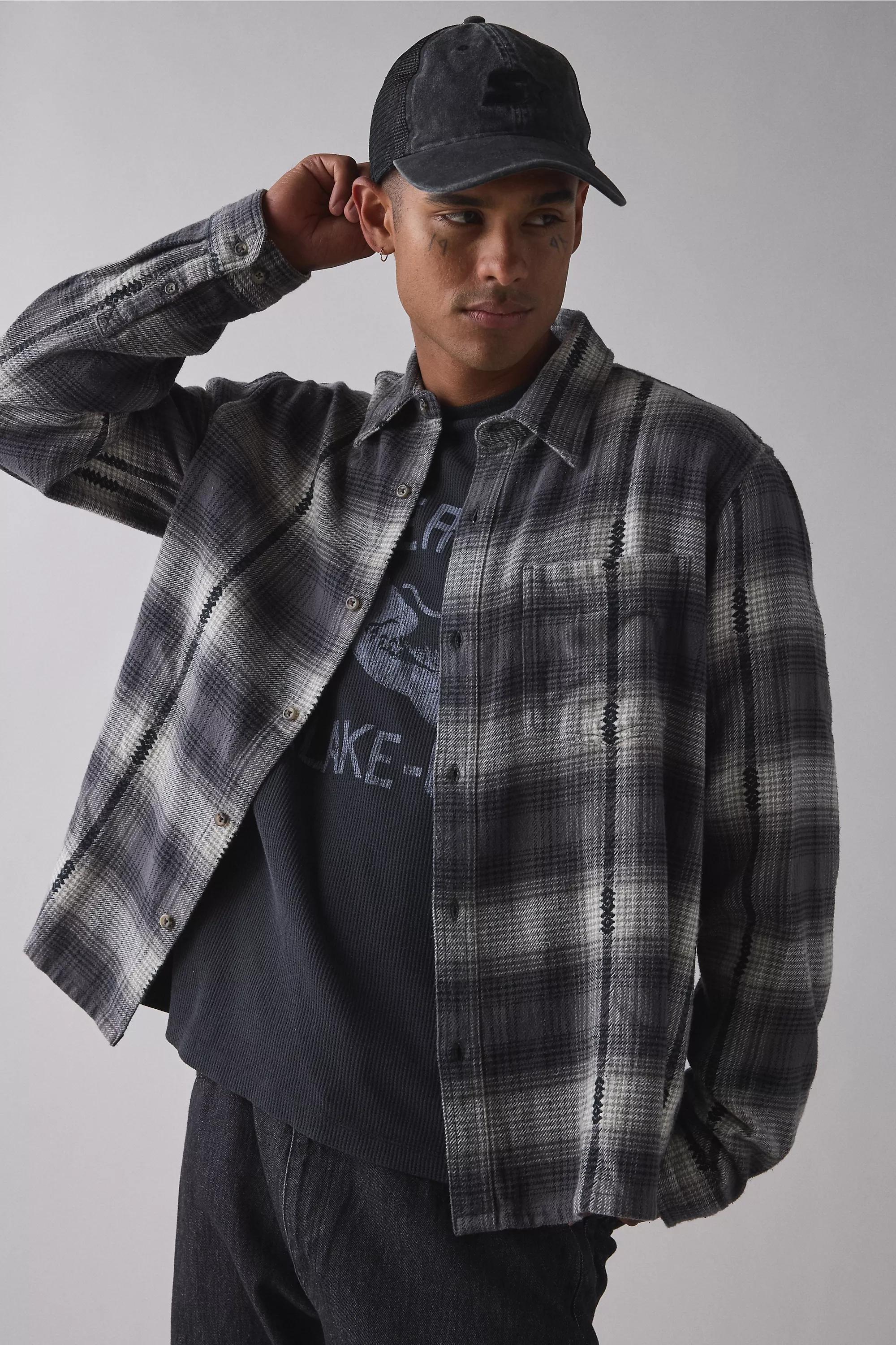 Black Bdg Black Flannel Shirt, BLK, large image number 0
